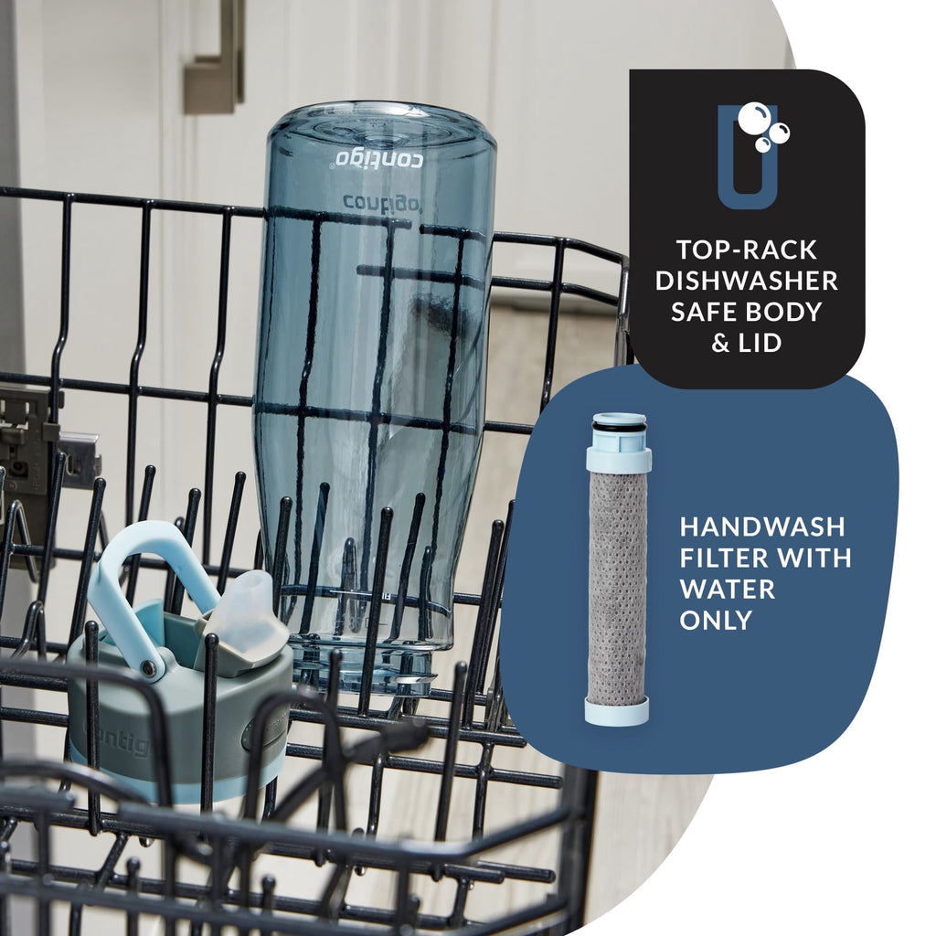Contigo Wells Plastic Filter Water Bottle with AUTOSPOUT Straw Lid, 32 oz., Dark Ice | JXON