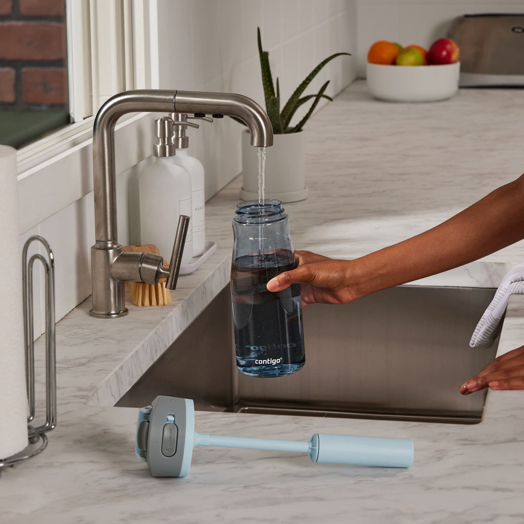 Contigo Wells Plastic Filter Water Bottle with AUTOSPOUT Straw Lid, 32 oz., Dark Ice | JXON