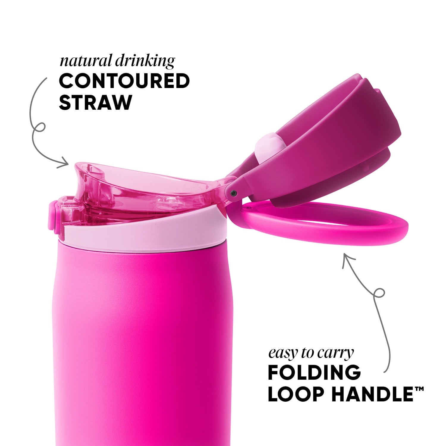 Simple Modern 24oz Mesa Loop Water Bottle with Covered Spout | Pink Champagne | CMKG