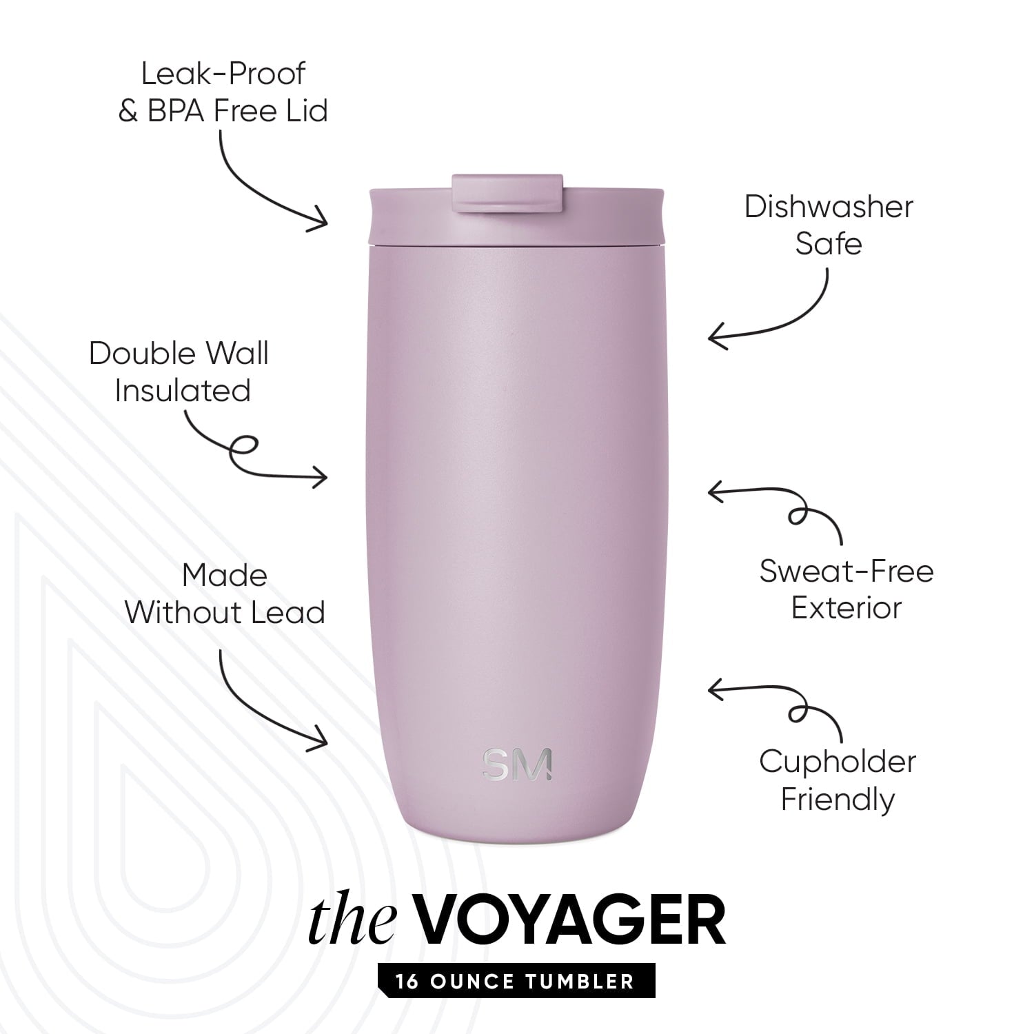 Simple Modern 16 fl oz Insulated Stainless Steel Voyager Coffee Tumbler with Insulated Flip Lid | LN5X