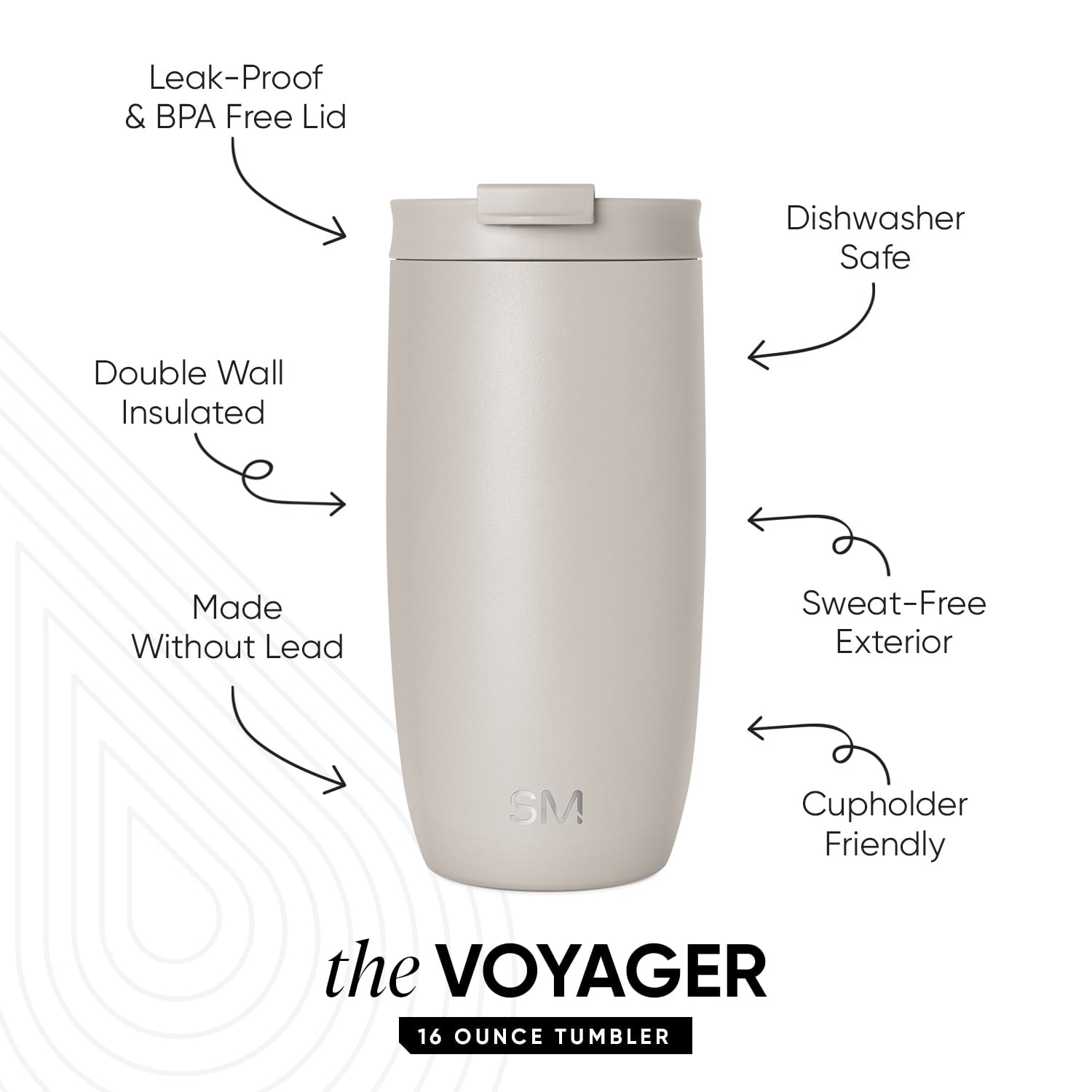 Simple Modern 16 fl oz Insulated Stainless Steel Voyager Coffee Tumbler with Insulated Flip Lid | LN5X