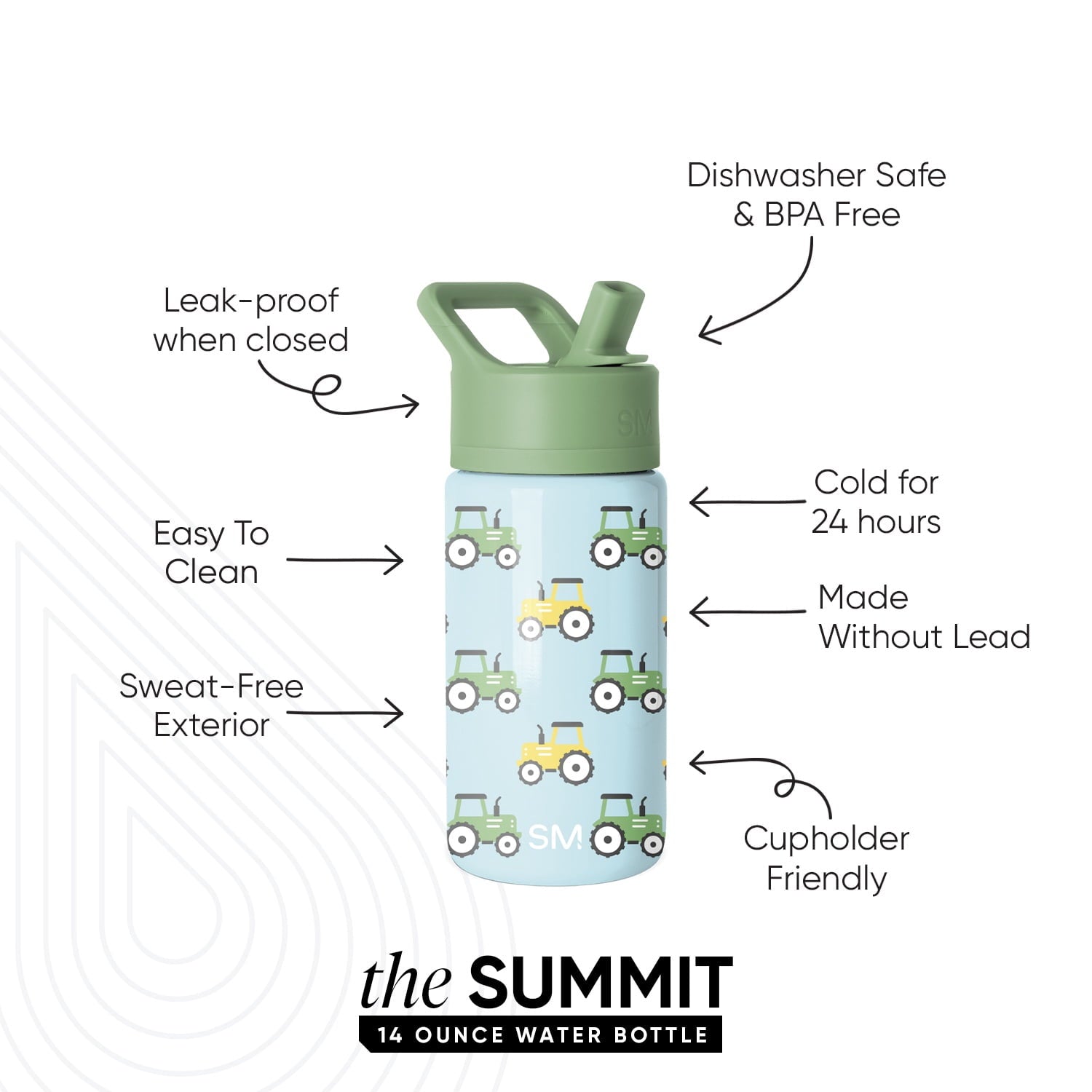 Simple Modern 14oz Summit Water Bottle with Straw Lid | Confetti | 1ZCR