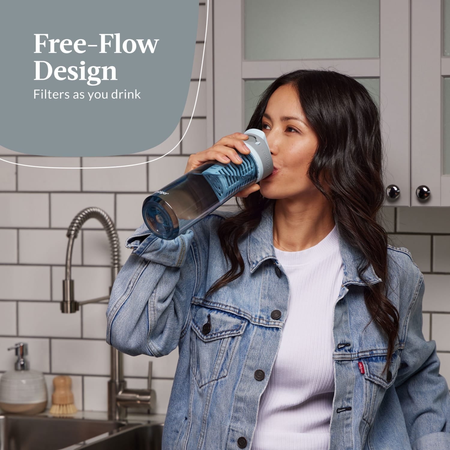 Contigo Clybourn FreeFlow Filter Water Bottle Replacement Filter, 1 Count | W4WQ