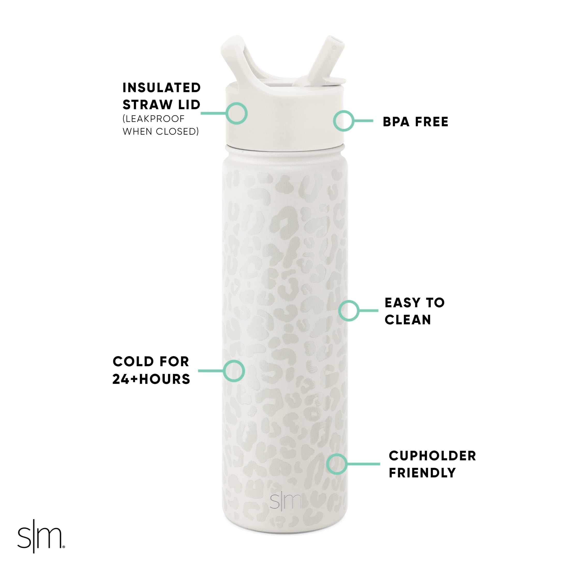 Simple Modern Summit Water Bottle Straw Lid Vacuum Insulated Stainless Steel Bottle | 22 fl oz | YTVK