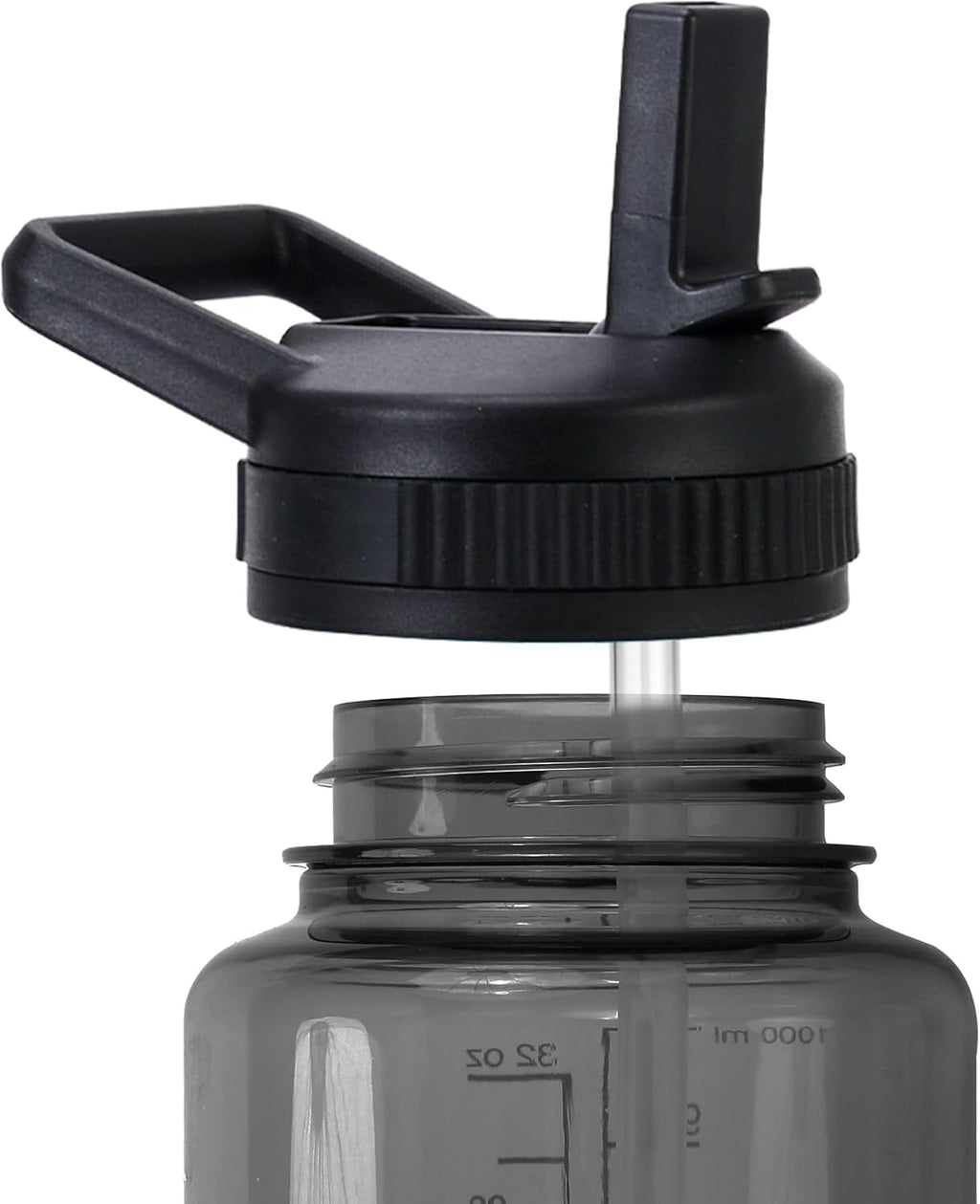 Straw Lid Compatible with Nalgene Water Bottles 32 OZ, BPA-Free Straws Lid with Handle for Nalgene Wide Mouth, Replacement Bottle Cap Accessories with 2 Straws and 1 Straw Brush | KMHI