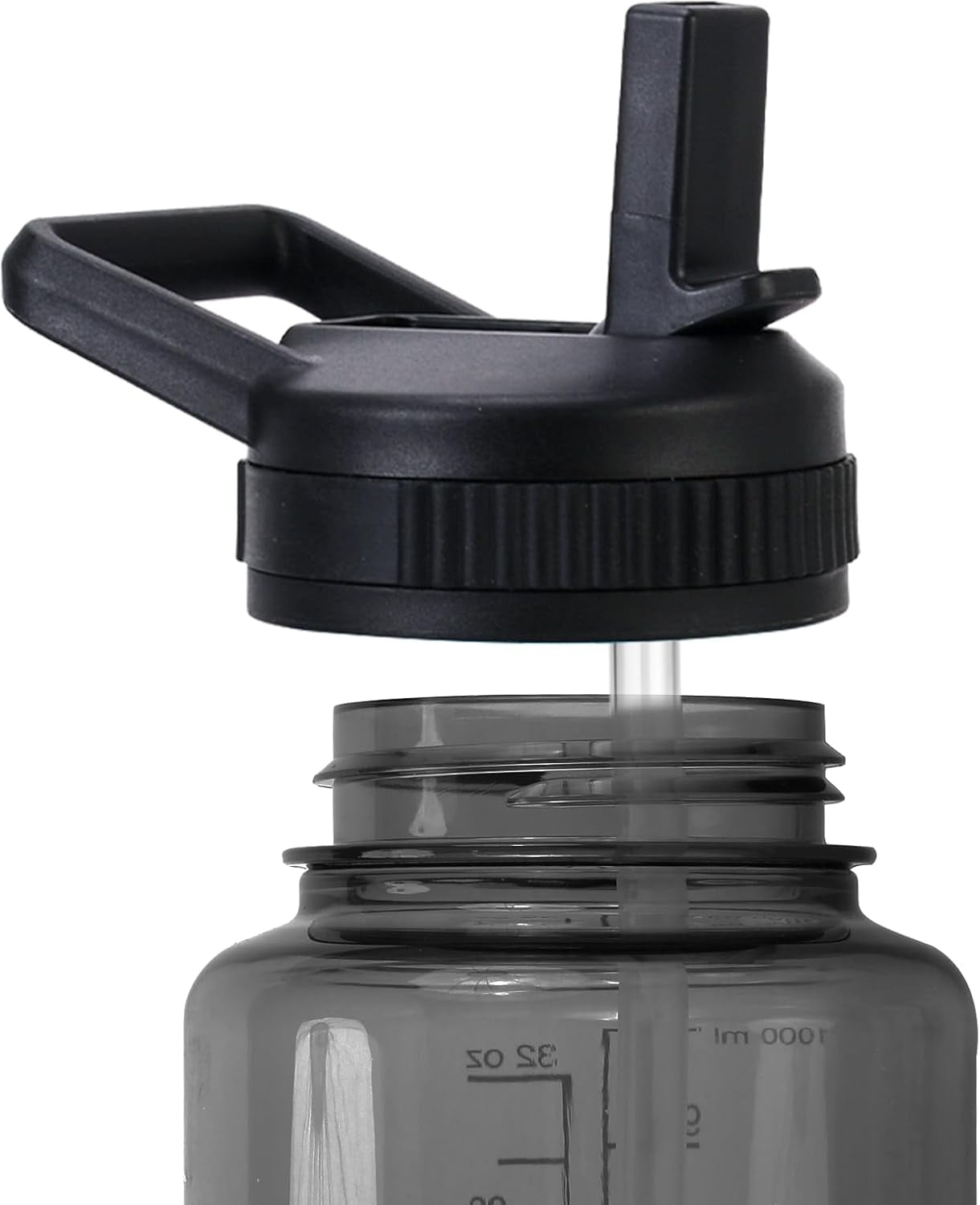 Straw Lid Compatible with Nalgene Water Bottles 32 OZ, BPA-Free Straws Lid with Handle for Nalgene Wide Mouth, Replacement Bottle Cap Accessories with 2 Straws and 1 Straw Brush | KMHI