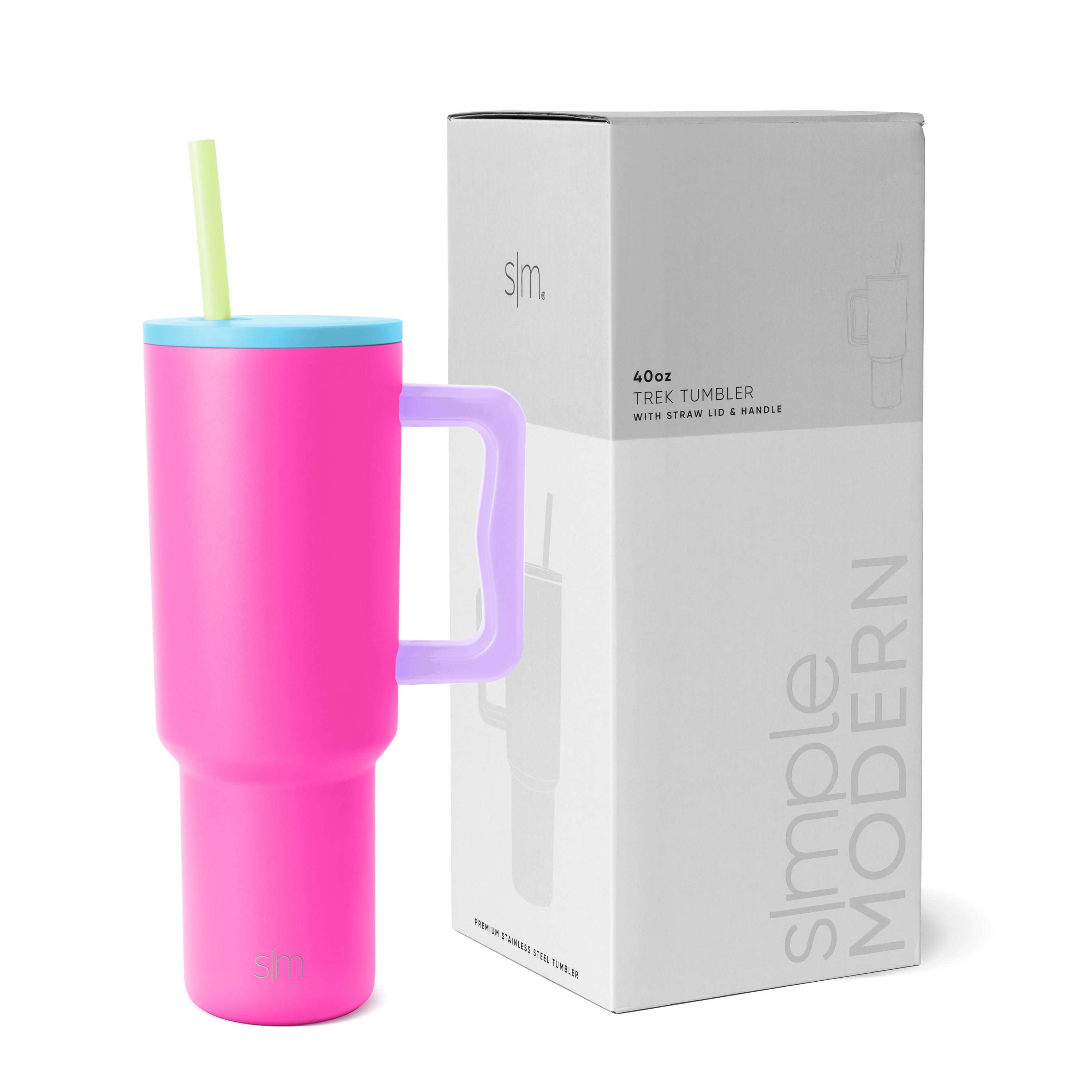 Simple Modern 40 fl oz Insulated Stainless Steel Trek Tumbler with Straw Lid | 80s Mix | 6I21