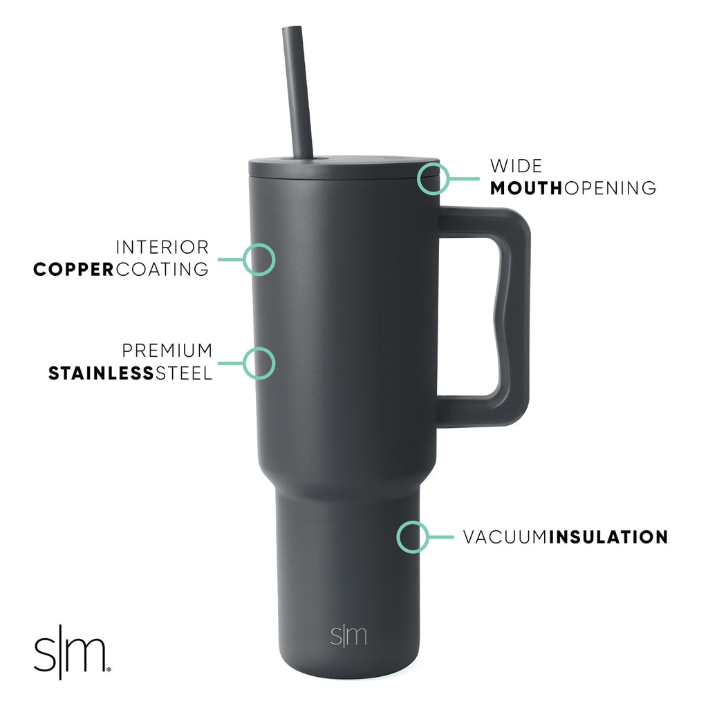 Simple Modern 40 fl oz Insulated Stainless Steel Trek Tumbler with Straw Lid | 80s Mix | 6I21
