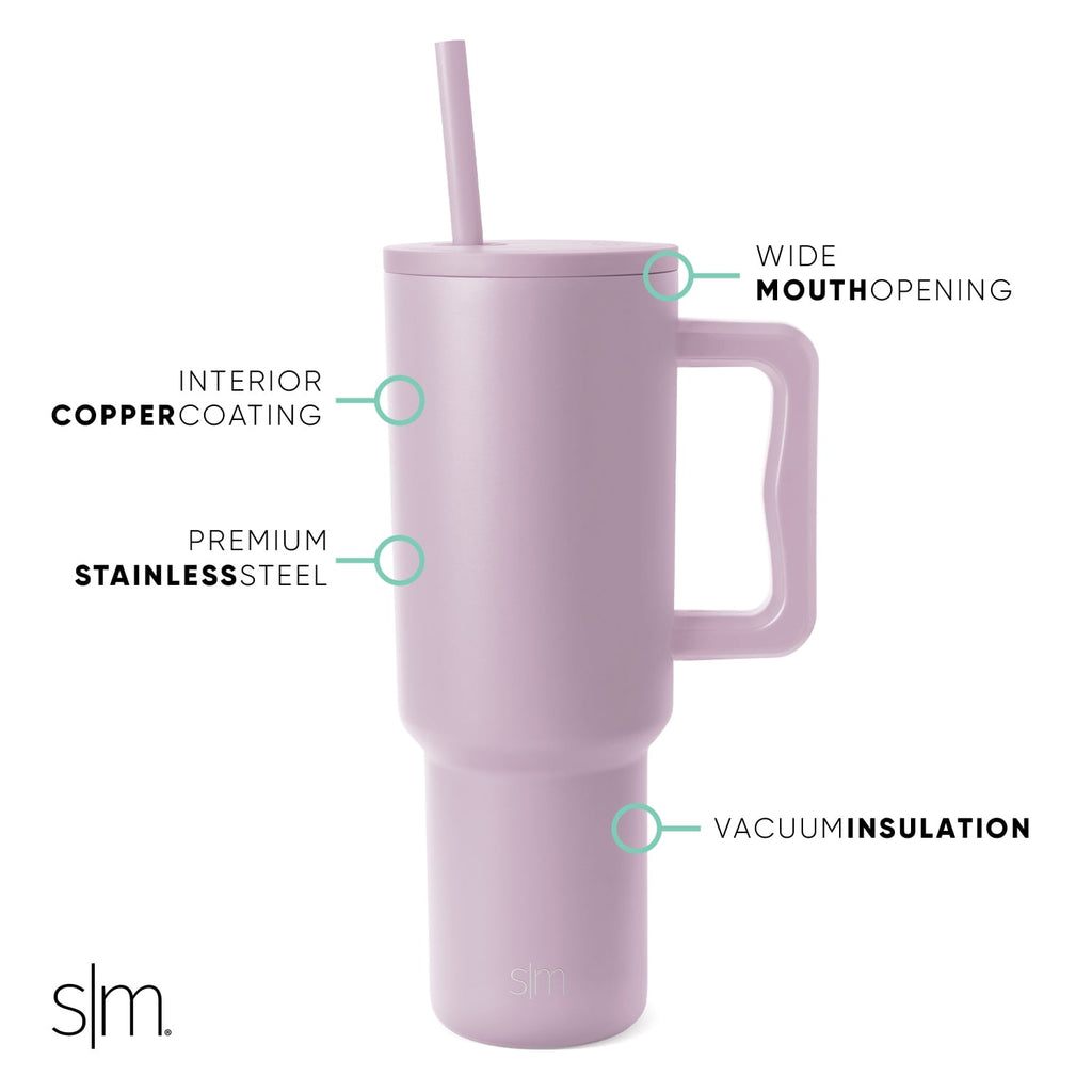Simple Modern 40 fl oz Insulated Stainless Steel Trek Tumbler with Straw Lid | 80s Mix | 6I21