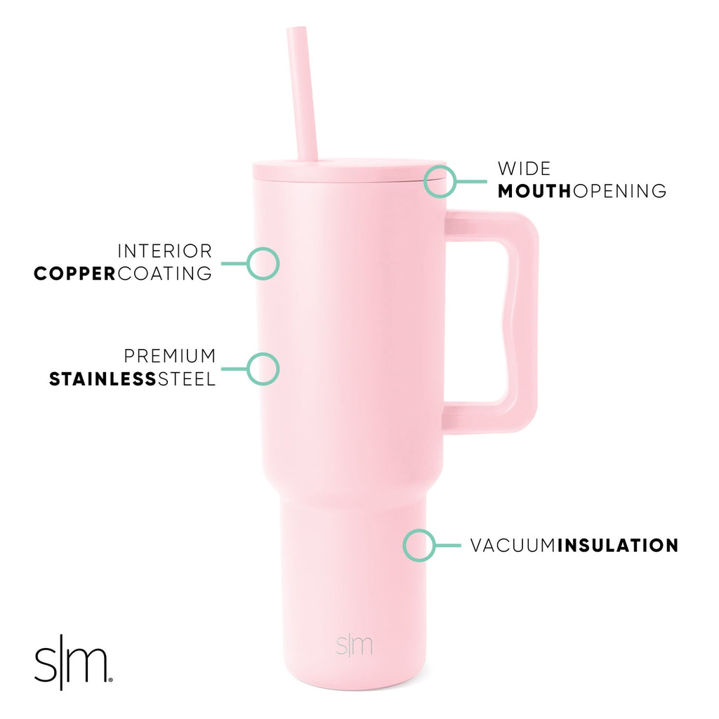 Simple Modern 40 fl oz Insulated Stainless Steel Trek Tumbler with Straw Lid | 80s Mix | 6I21
