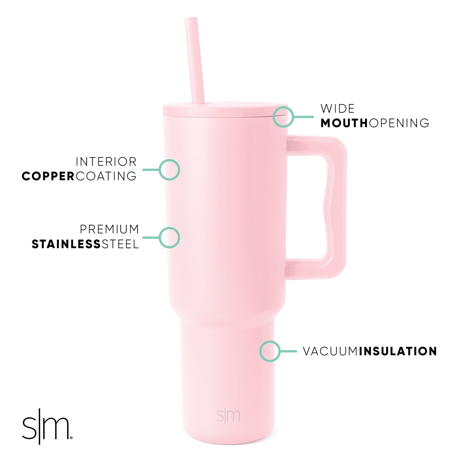 Simple Modern 40 fl oz Insulated Stainless Steel Trek Tumbler with Straw Lid | 80s Mix | 6I21
