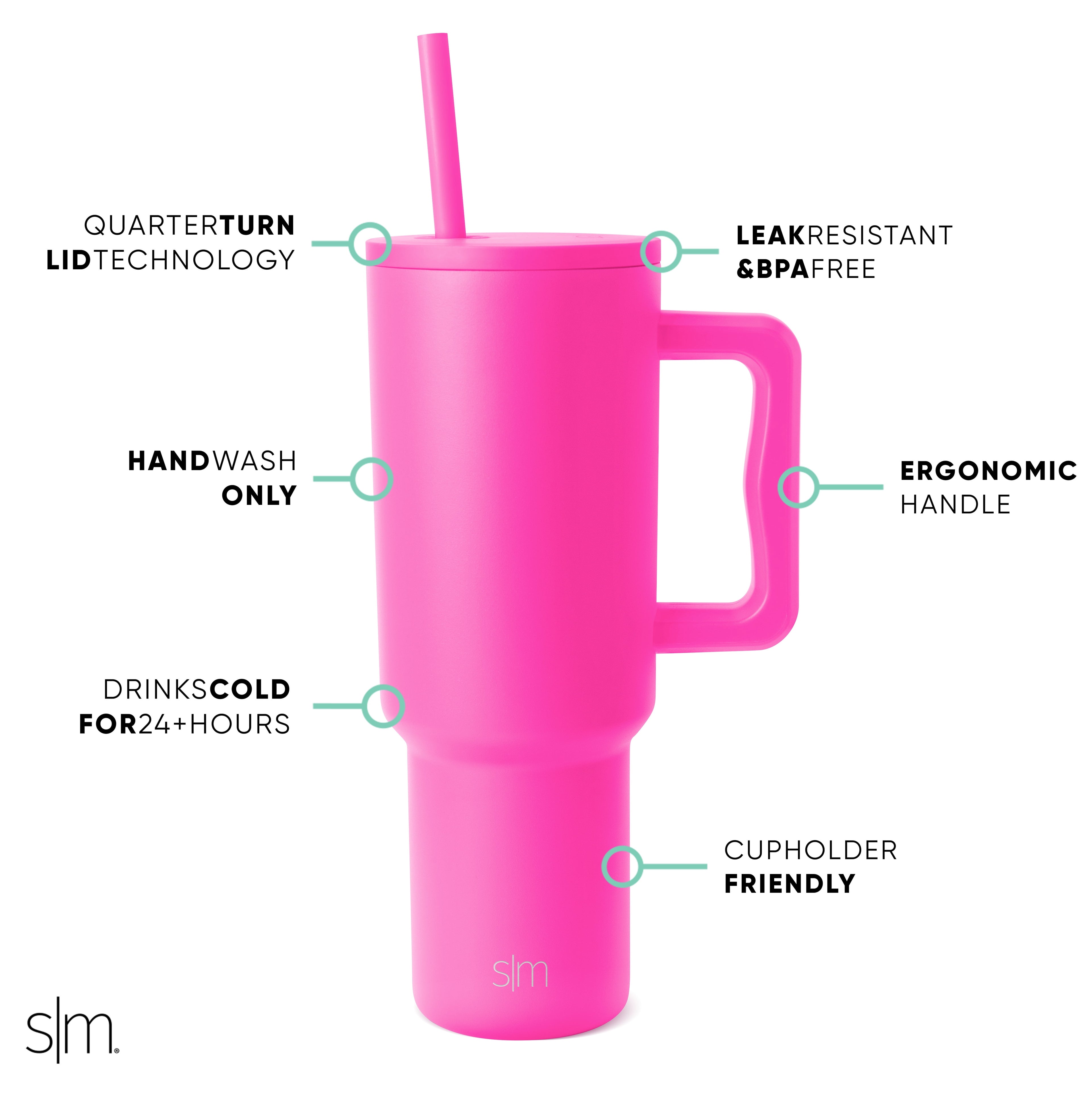 Simple Modern 40 fl oz Insulated Stainless Steel Trek Tumbler with Straw Lid | 80s Mix | 6I21