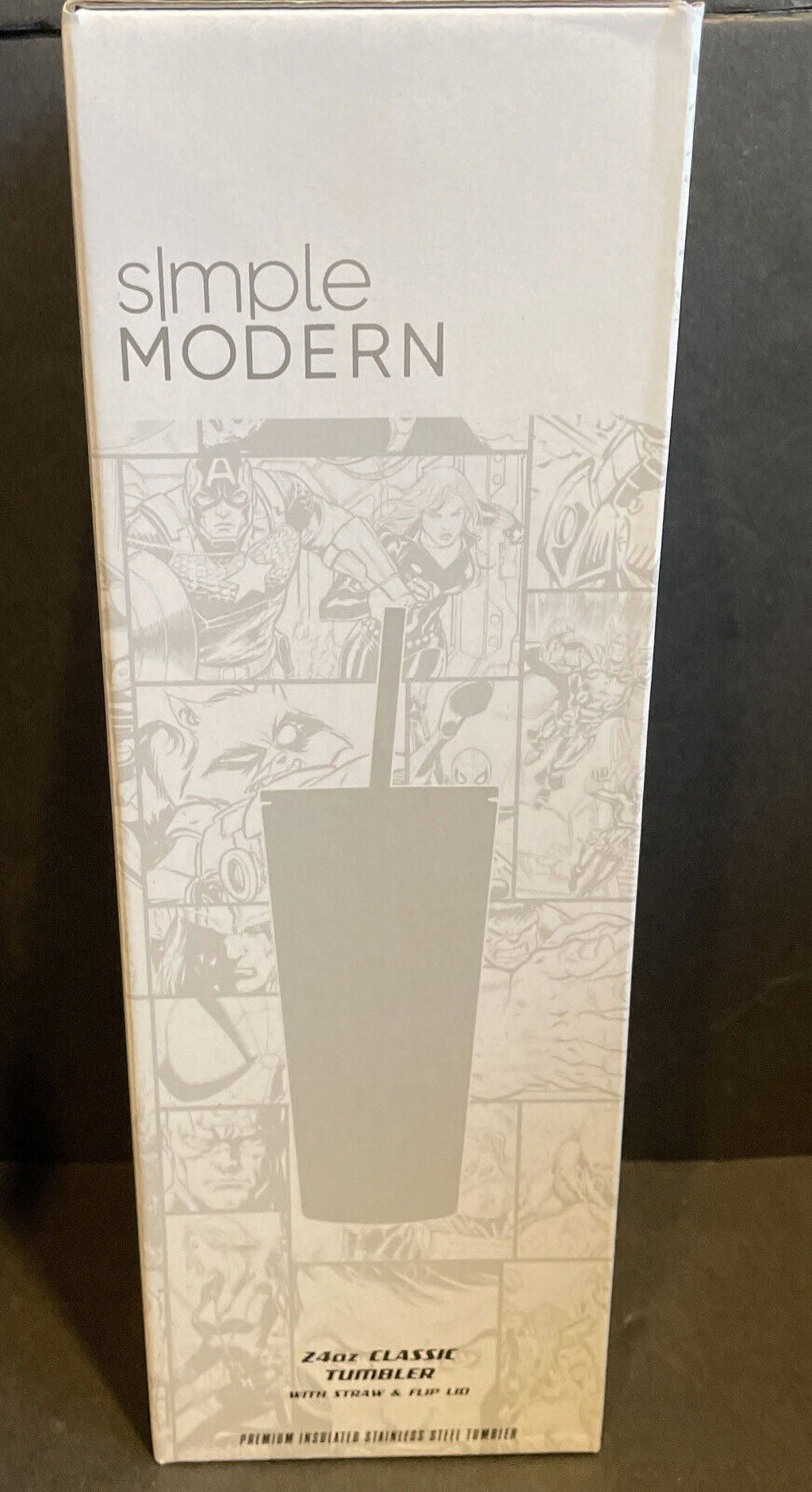 Simple Modern Insulated Iron Man Tony 24oz  Tumbler W/Flip Lid and Straw Lid | QDXZ