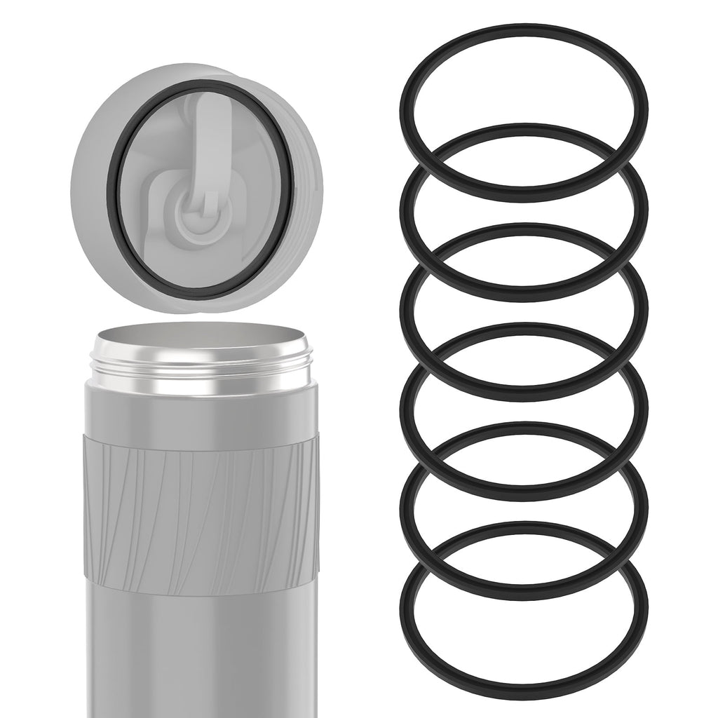 Linkidea 6 Pack Water Bottle Gasket Replacement Compatible with Contigo Byron Snapseal Travel Mug 16oz/20oz, Silicone O Ring Leak Proof Rubber Seal with Tweezer for Bottle Lid, Black | MVAN