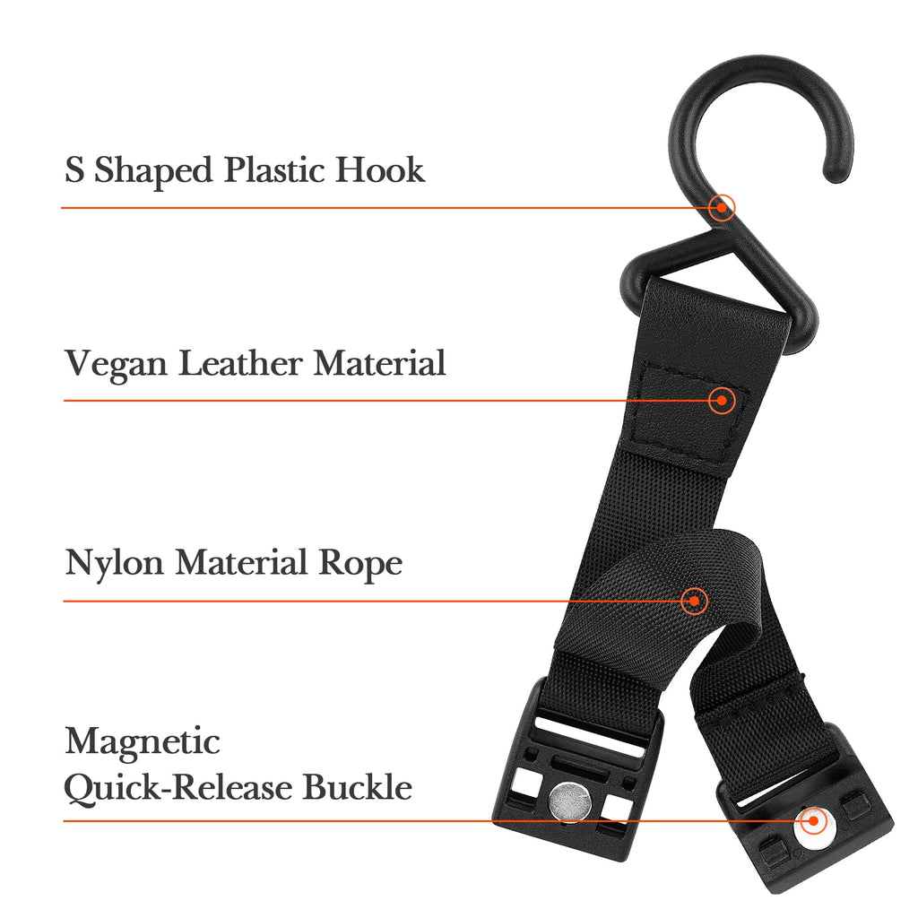 Linkidea 2 Pack Fence Hooks for Waterbottle, Compatible with Stanley, Nalgene, IRON FLASK with Handle Bottle &amp; Tumbler, S Shaped Hook Hanger Magnetic Buckle for Outdoor Sports Camping | ISCY