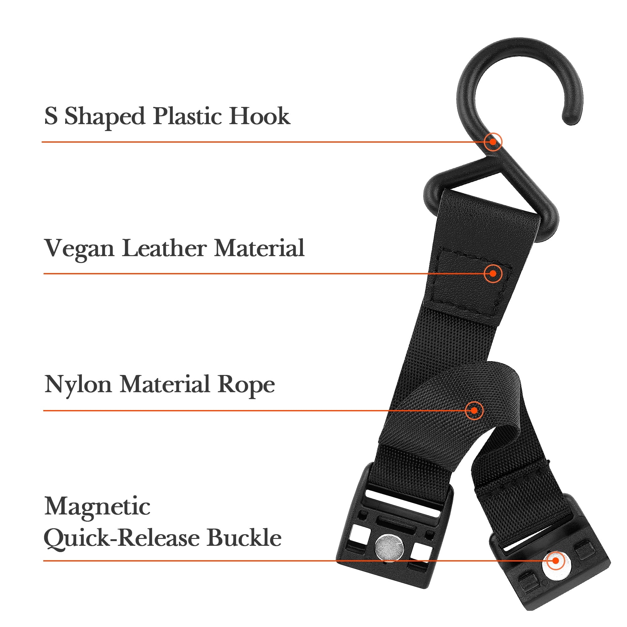 Linkidea 2 Pack Fence Hooks for Waterbottle, Compatible with Stanley, Nalgene, IRON FLASK with Handle Bottle &amp; Tumbler, S Shaped Hook Hanger Magnetic Buckle for Outdoor Sports Camping | ISCY
