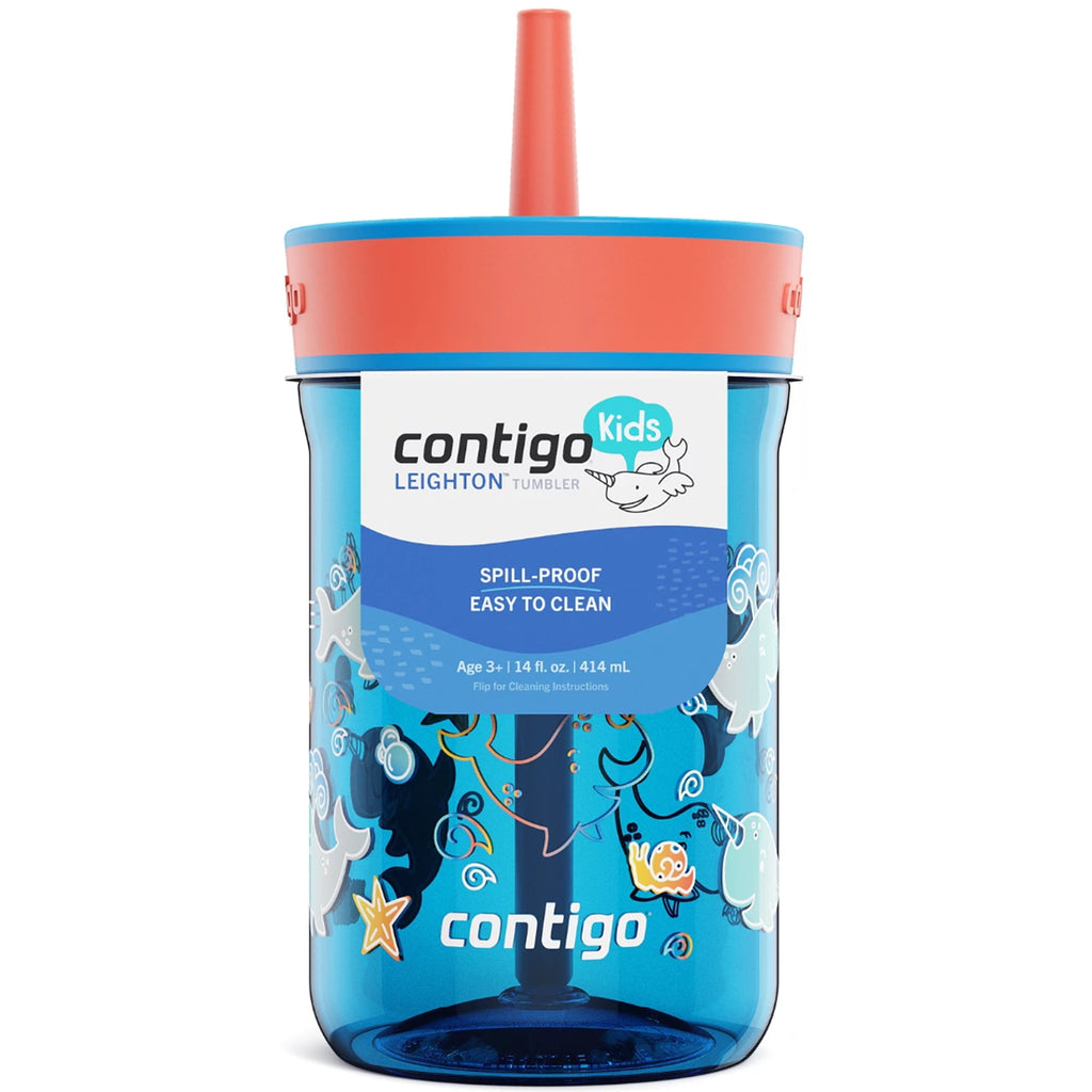 Contigo Kid's 14 oz. Leighton Tumbler with Straw - Juniper/Blue Forest | 5SMA