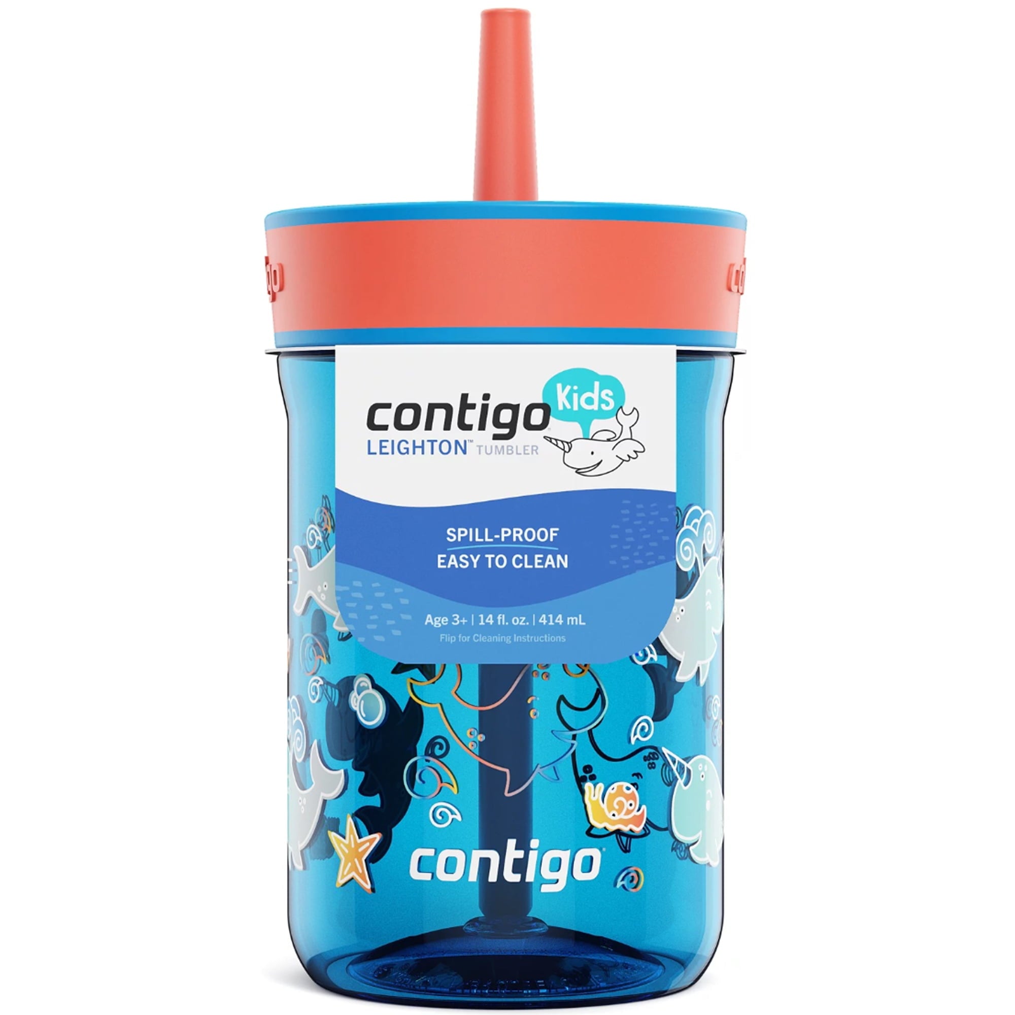 Contigo Kid's 14 oz. Leighton Tumbler with Straw - Juniper/Blue Forest | 5SMA