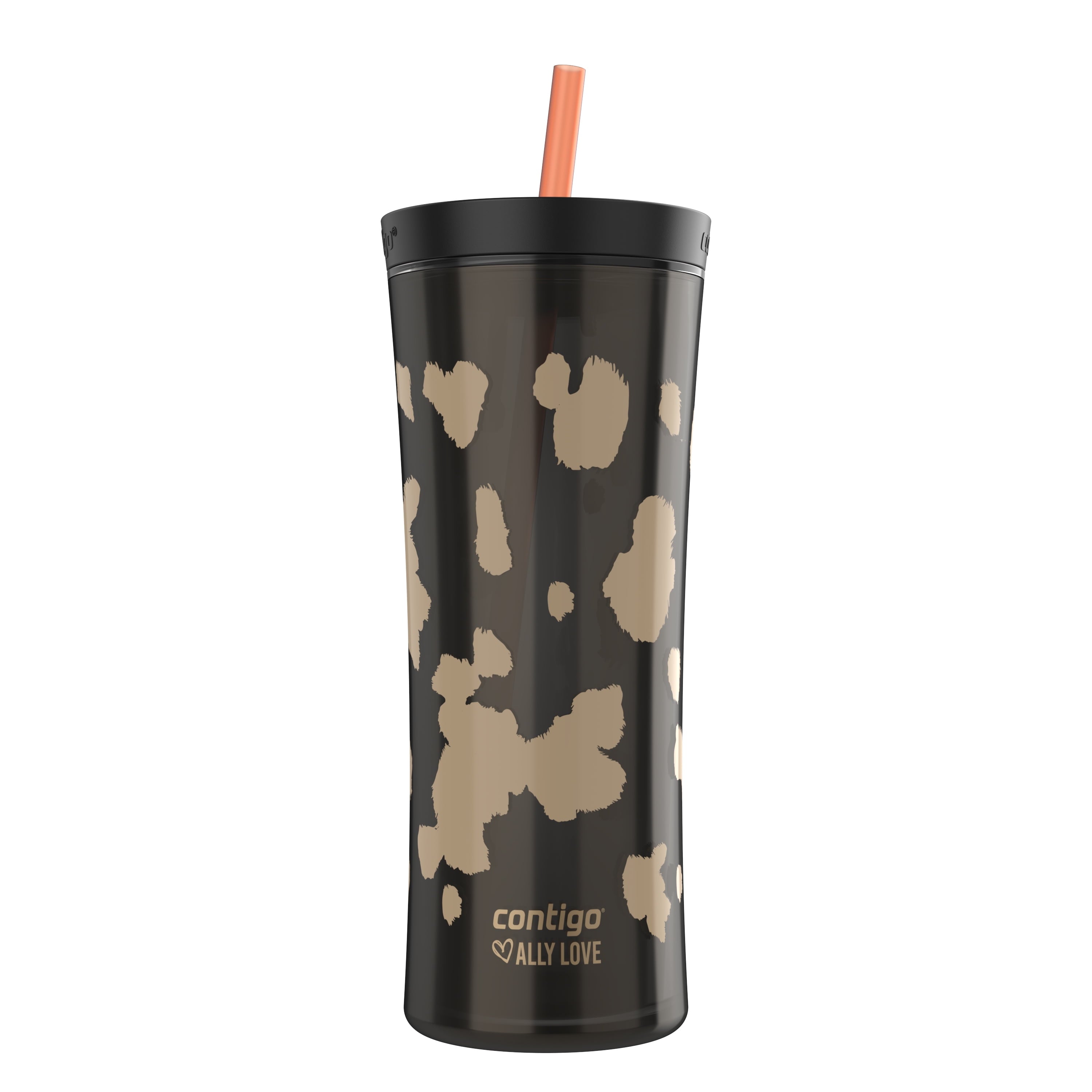 Contigo 20oz Shake &amp; Go Tumbler, Plastic with Straw, Licorice Cowhide Couture | AT0B