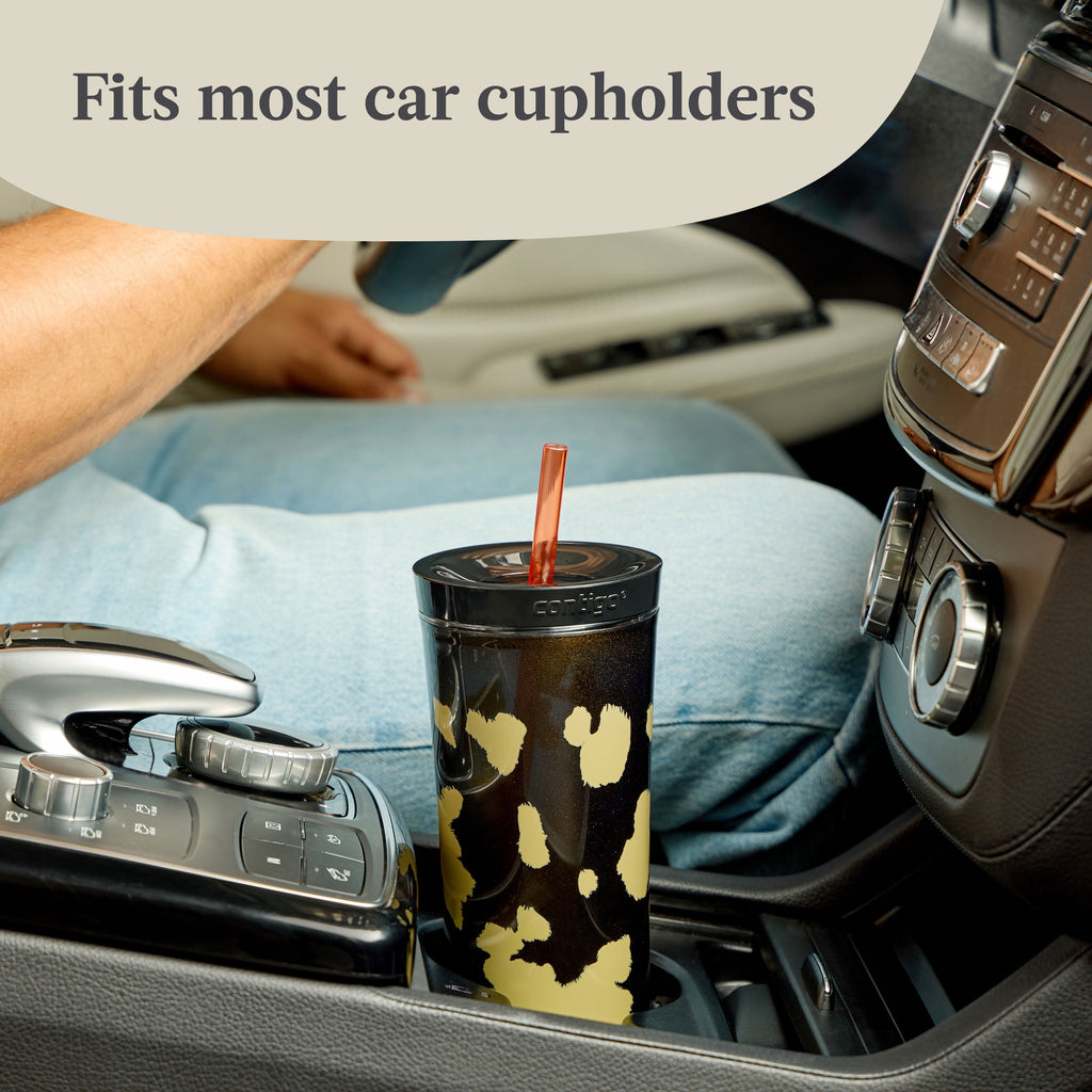 Contigo 20oz Shake &amp; Go Tumbler, Plastic with Straw, Licorice Cowhide Couture | AT0B