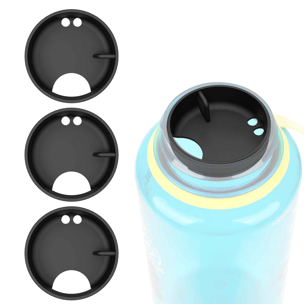 Linkidea 4 Pack Water Bottle Silicone Splashguard Compatible with Nalgene Sustain Wide Mouth 32oz, Anti-Spill Splash Guard for Wide-Necked Bottles with 53mm Opening, Waterbottle Easy Sipper | VI88