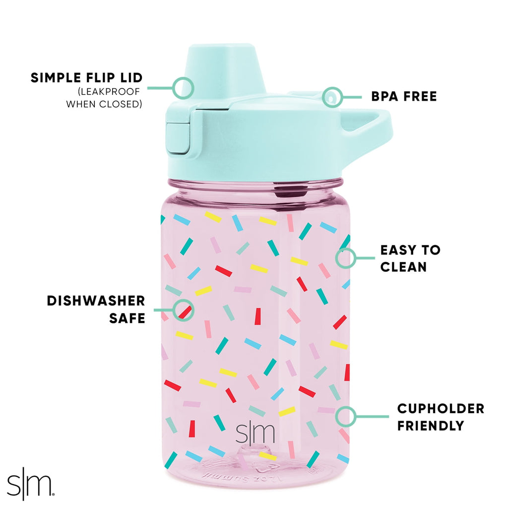 Simple Modern 12 fl oz Reusable Tritan Summit Water Bottle with Silicone Straw Lid | Birthday Cake | SS8C
