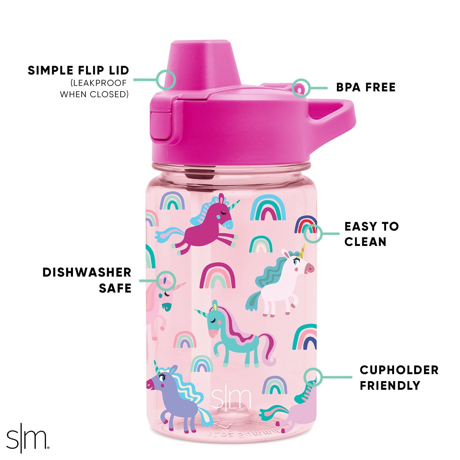 Simple Modern 12 fl oz Reusable Tritan Summit Water Bottle with Silicone Straw Lid | Birthday Cake | SS8C