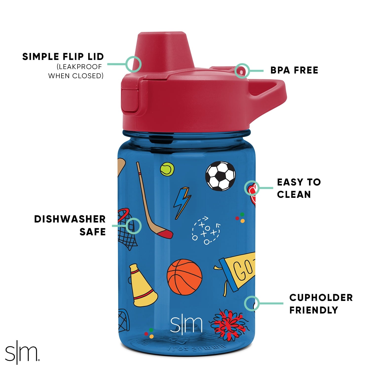 Simple Modern 12 fl oz Reusable Tritan Summit Water Bottle with Silicone Straw Lid | Birthday Cake | SS8C