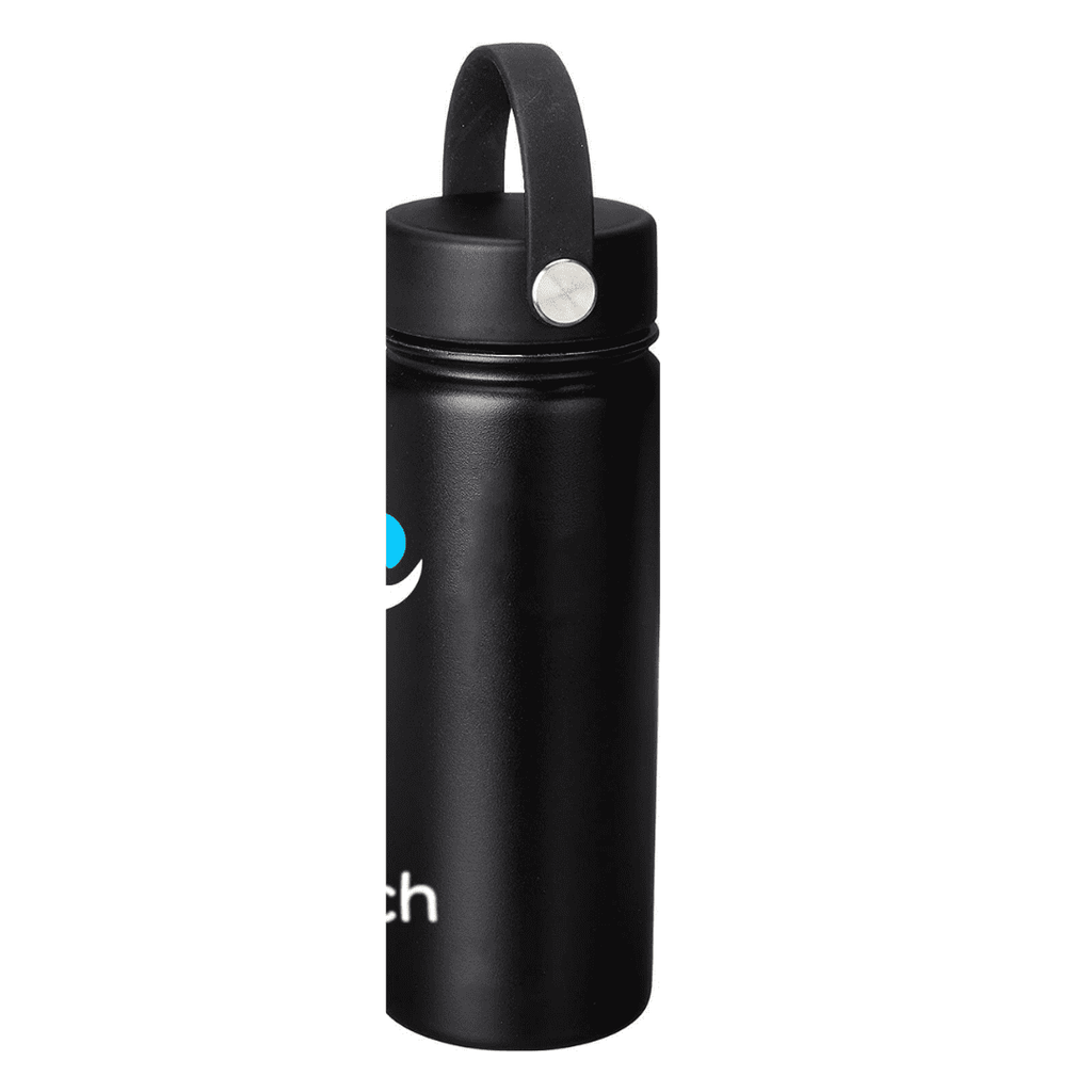 NuRich Sports Water Bottle - 18 Oz, Vacuum Insulated Stainless Steel, Modern Double Walled, Simple Thermo Modern Mug, Hydro Metal Canteen Flask Wide Mouth with Sweat Proof Design for Cold &amp; Hot Temp | GS4H