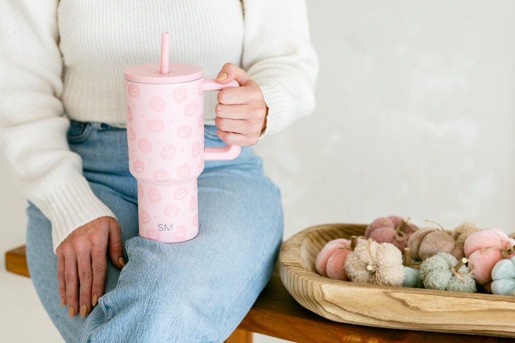 Simple Modern 30 fl oz Insulated Stainless Steel Trek Tumbler with Straw Lid | Seaglass Sage and Cream Checkmate | P40Y