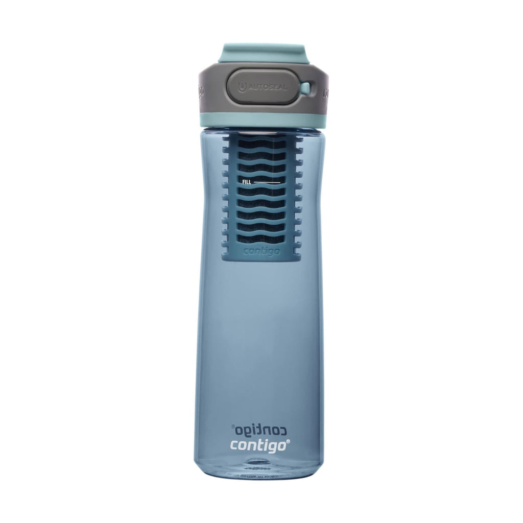 (2 pack) Contigo Clybourn Plastic FreeFlow Filter Water Bottle with AUTOSEAL Lid 24 oz., Dark Ice, with Replacable Filter | E8B5