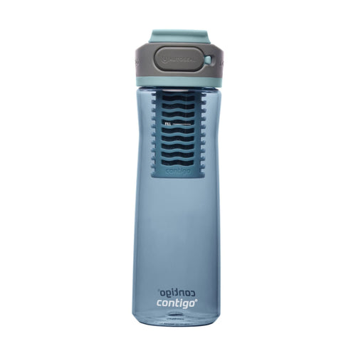 (2 pack) Contigo Clybourn Plastic FreeFlow Filter Water Bottle with AUTOSEAL Lid 24 oz., Dark Ice, with Replacable Filter | E8B5