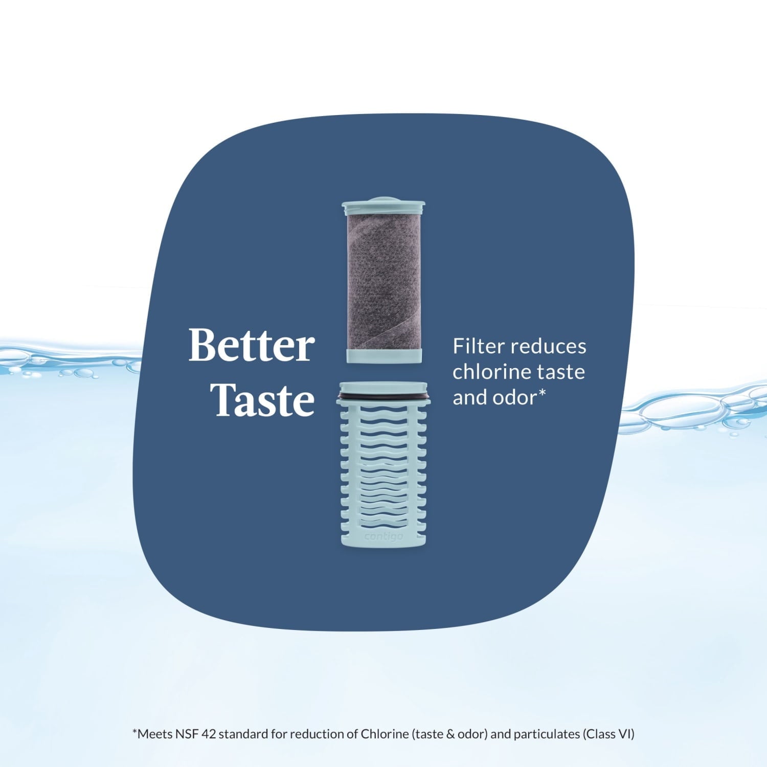 (2 pack) Contigo Clybourn Plastic FreeFlow Filter Water Bottle with AUTOSEAL Lid 24 oz., Dark Ice, with Replacable Filter | E8B5