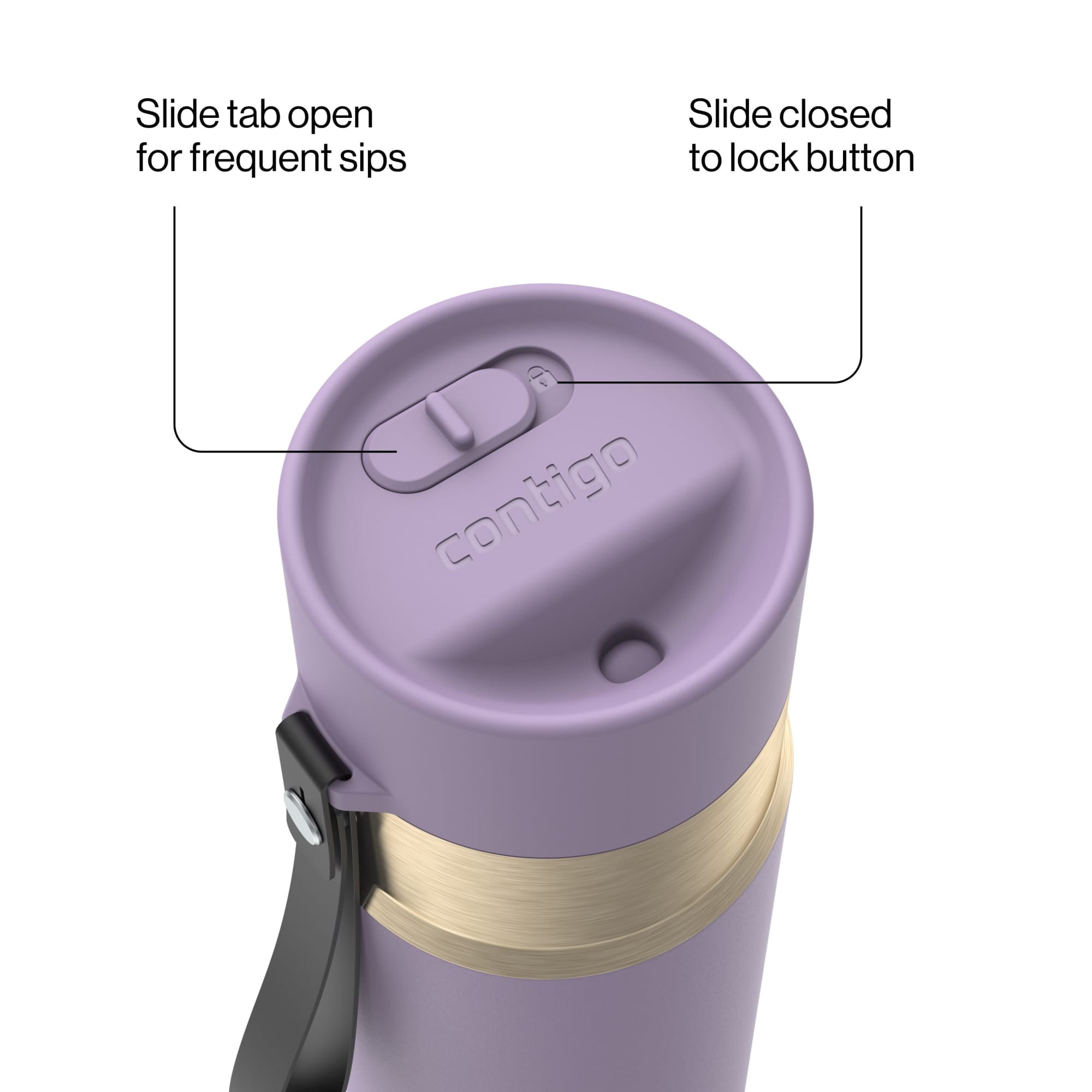 Contigo AutoSeal 16 oz Leakproof Water Bottle with Carrying Strap | 5VNL