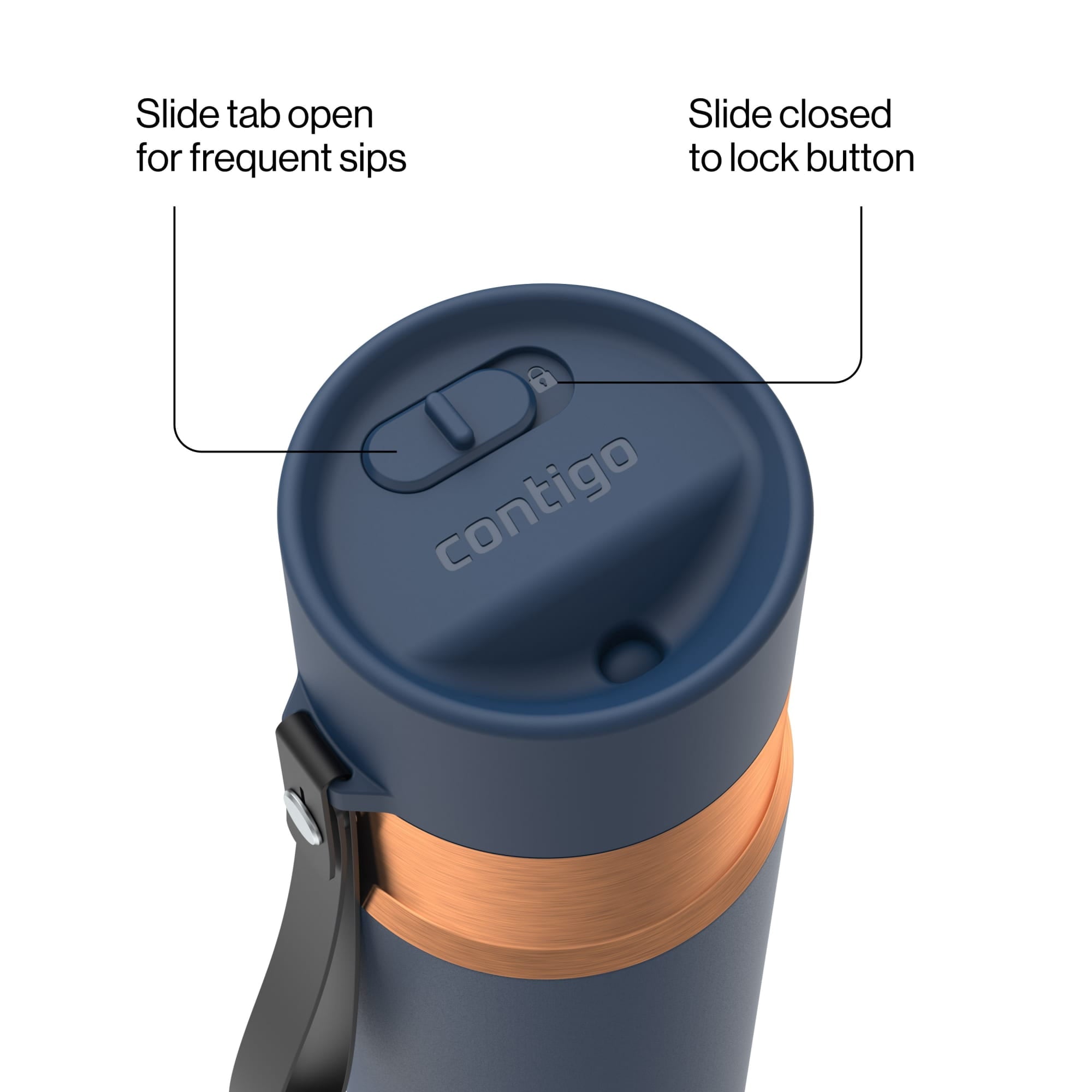 Contigo AutoSeal 16 oz Leakproof Water Bottle with Carrying Strap | 5VNL