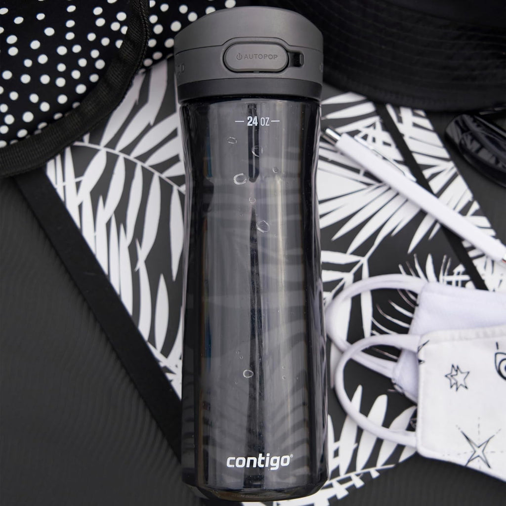 Contigo - Water Bottle with Leak-Proof and Locking Lid, BPA Free, 709ml Capacity, Black | SQWB