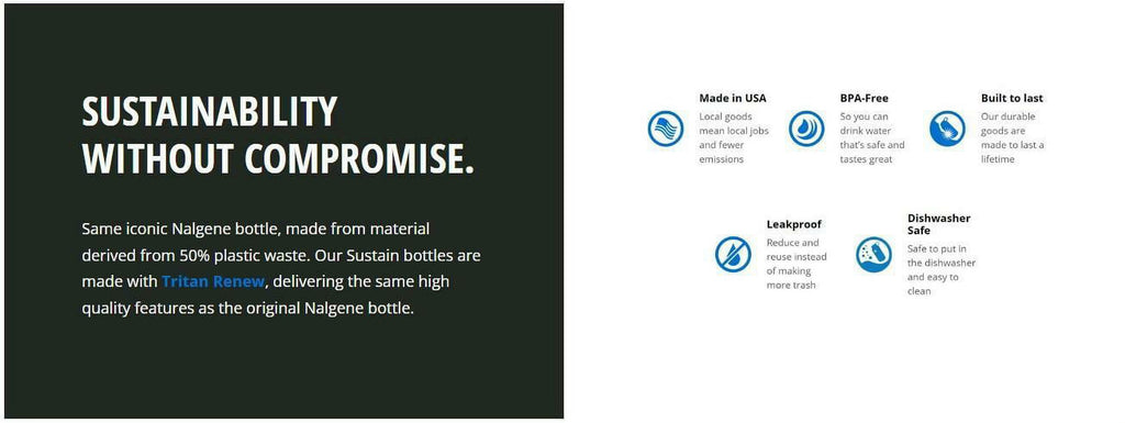 Nalgene Tritan OTF Water Bottle: 24oz, Glacial Blue | AJVZ