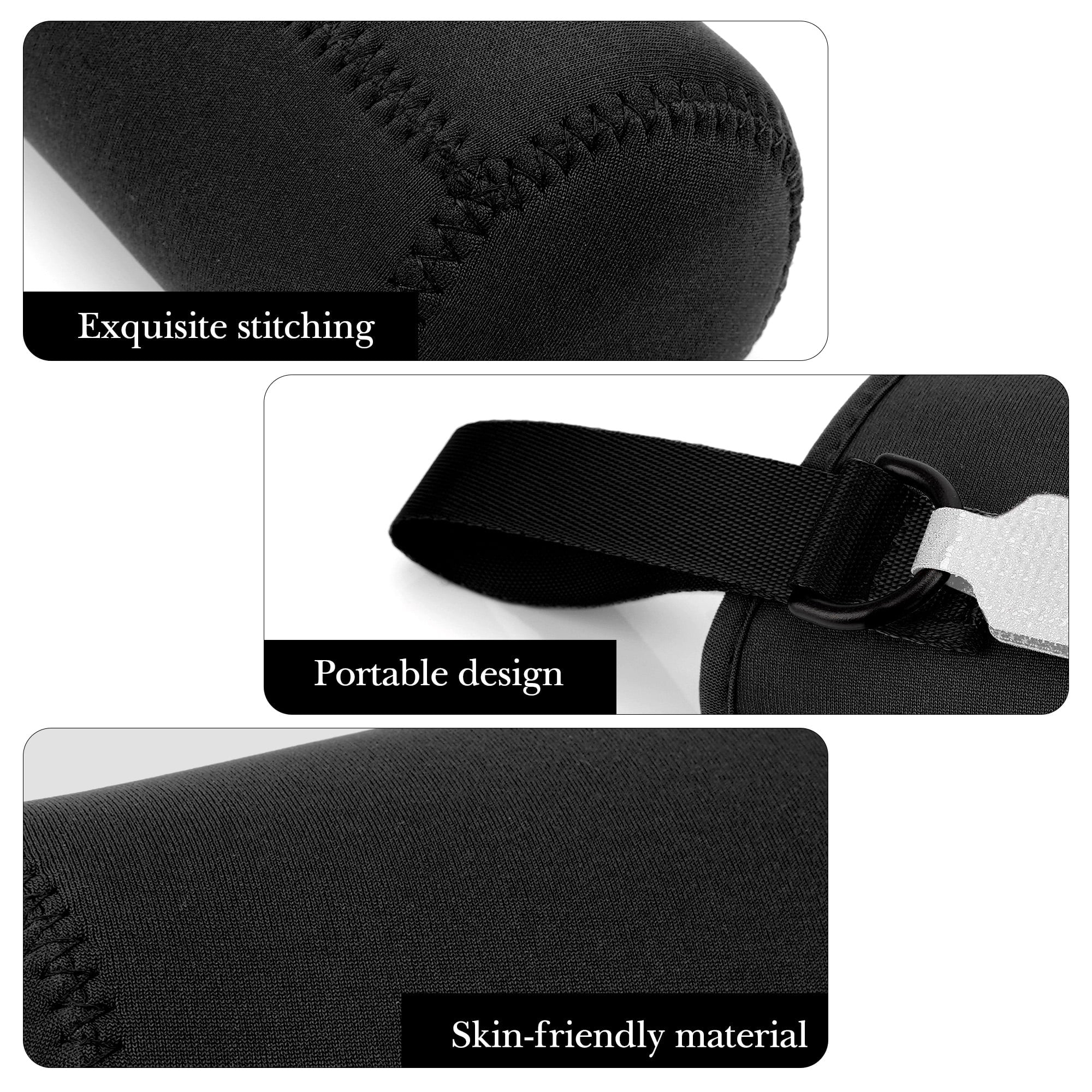 Linkidea Water Bottle Sleeve Compatible with Contigo Aubrey Tritan 14oz, Steel 13oz Kids Bottle, Waterbottle Holder Bag with Name Tag, Black | 8W18