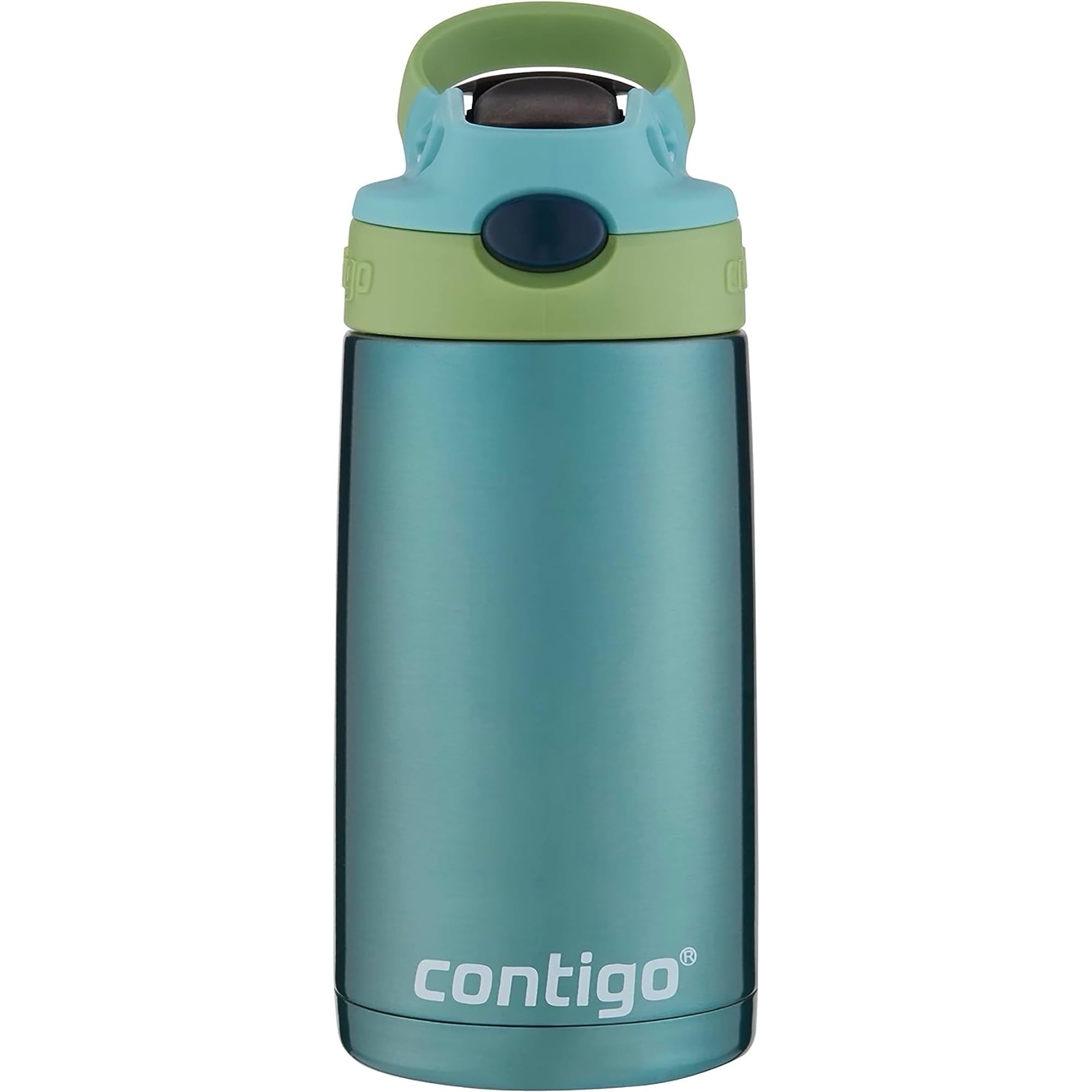 Contigo Kid's 13 oz. AutoSpout Straw Water Bottle - Stainless Steel/Azalea/Pansy | 7NL2