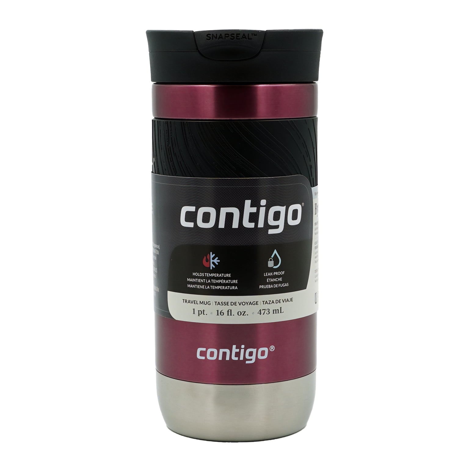 Contigo Byron 2.0 Stainless Steel Travel Mug with SNAPSEAL Lid and Grip, 16oz. | HFXN