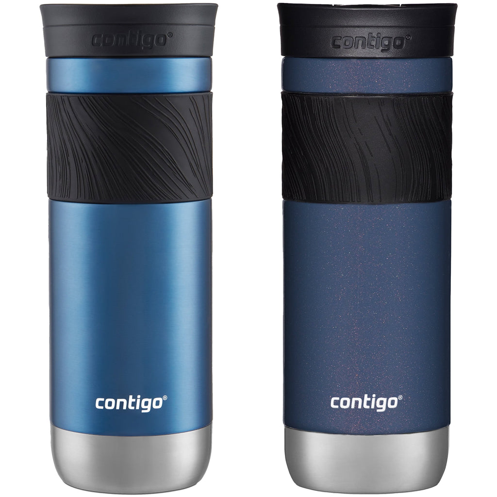 Contigo SNAPSEAL Insulated Stainless Steel Travel Mug with Grip, 20 oz, Blue Corn &amp; Midnight Berry, 2-Pack | GSPO