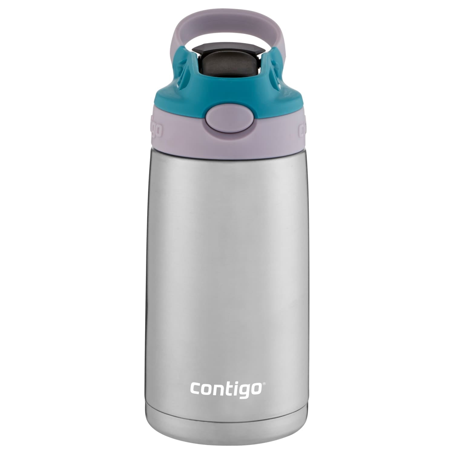 Contigo Kids Stainless Steel Water Bottle with Redesigned AUTOSPOUT Straw Lid Eggplant and Punch, 13 fl oz. | B0TD