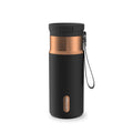 Contigo SnapSeal Leakproof Stainless Steel Reusable Water Bottle with Carrying Strap, Black/Bronze, 16 oz | 1GGM