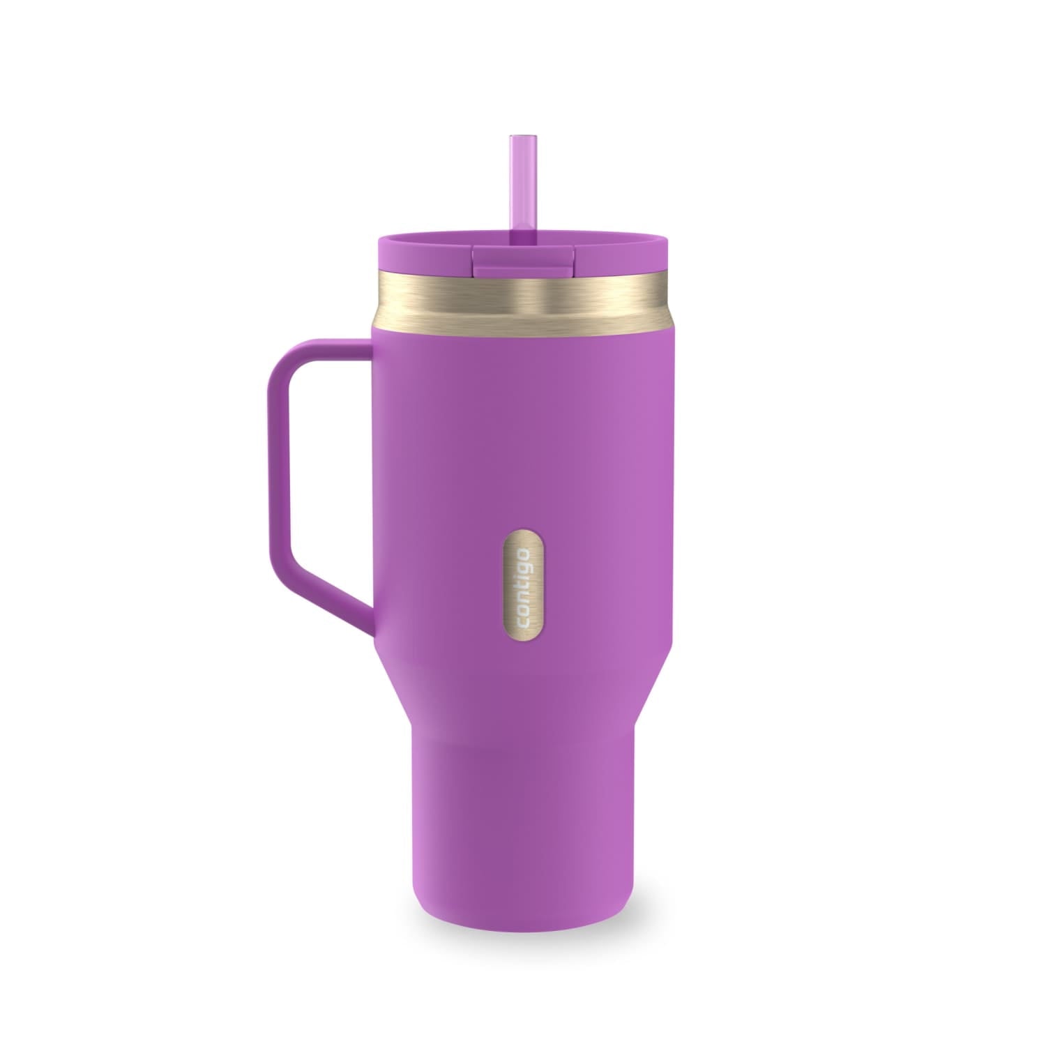 Contigo SnapSeal Leakproof Stainless Steel Reusable Water Bottle Tumbler with Side Handle, Black/Bronze, 30 oz | B9EJ