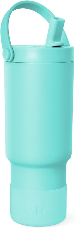 Simple Modern 24 fl oz Insulated Stainless Steel Trek Pivot Tumbler with Straw Lid and Top Handle|Seaside Blue | 9JCA