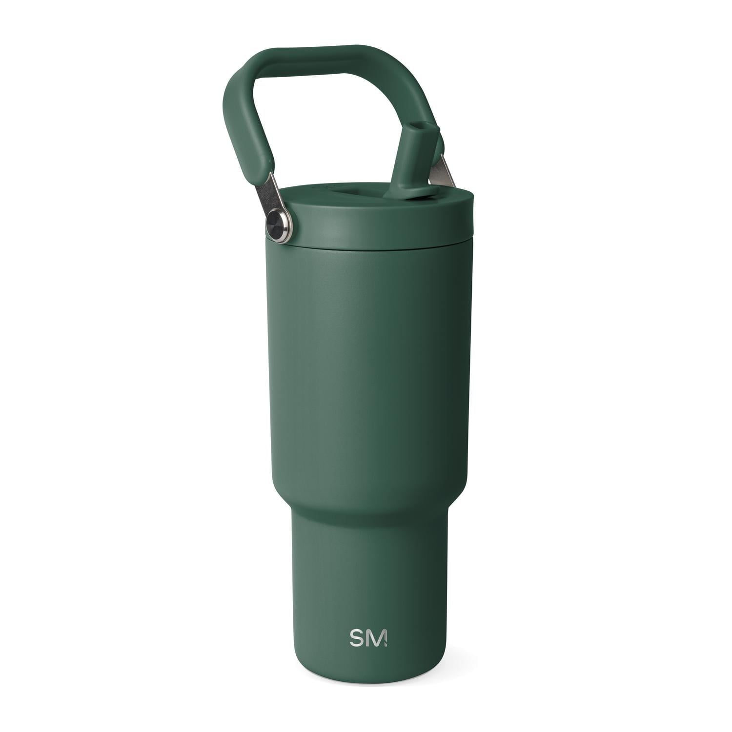 Simple Modern 30 fl oz Insulated Stainless Steel Trek Pivot Tumbler with Straw Lid and Top Handle|Forest | RNFH