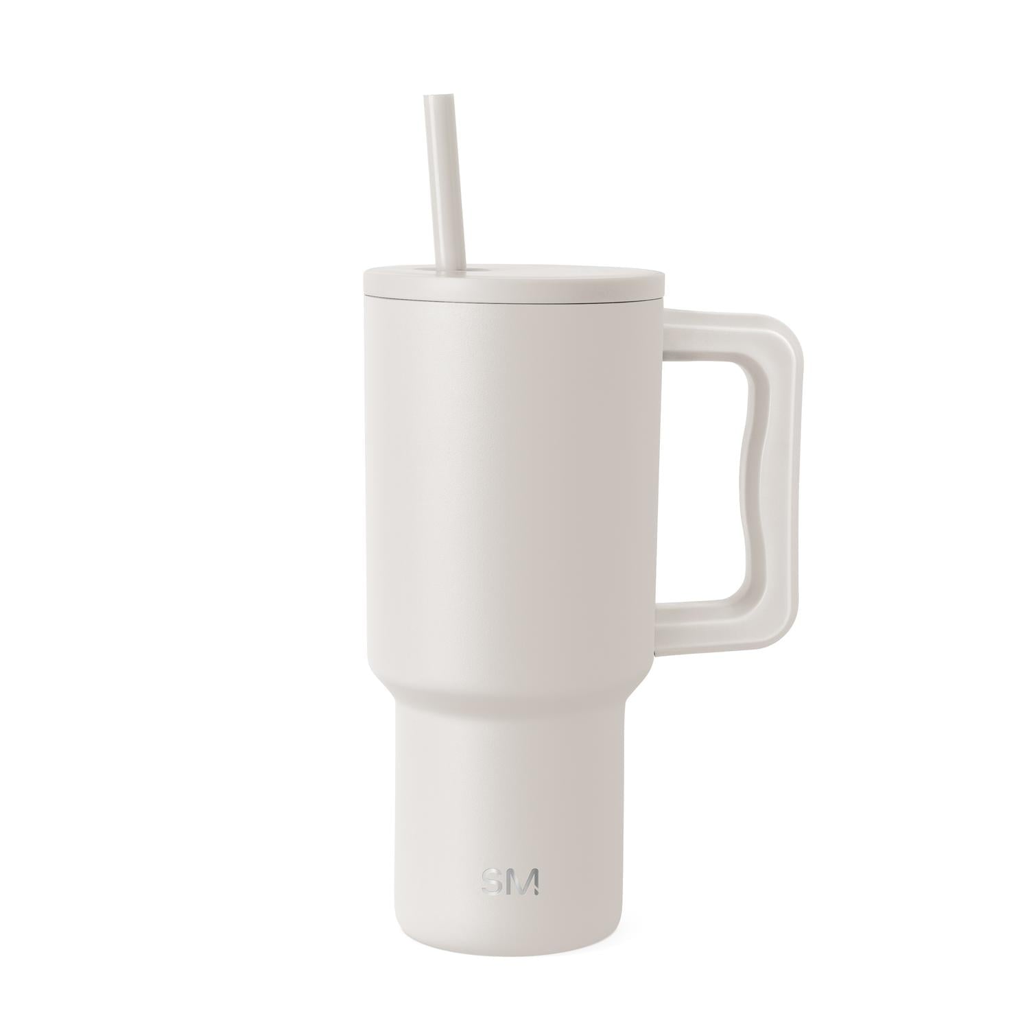 Simple Modern 30 fl oz Insulated Stainless Steel Trek Tumbler with Straw Lid | Seaglass Sage and Cream Checkmate | P40Y