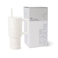 Simple Modern 30 fl oz Insulated Stainless Steel Trek Tumbler with Straw Lid | Cream Leopard | CQDM
