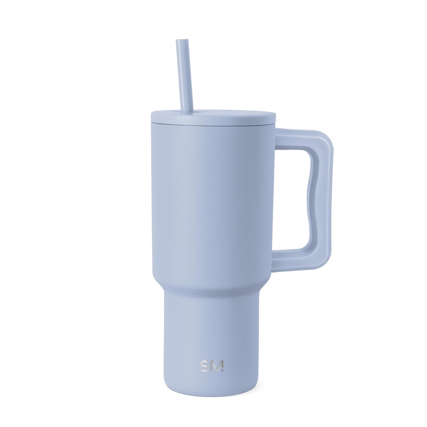 Simple Modern 30 fl oz Insulated Stainless Steel Trek Tumbler with Straw Lid | Seaglass Sage and Cream Checkmate | P40Y