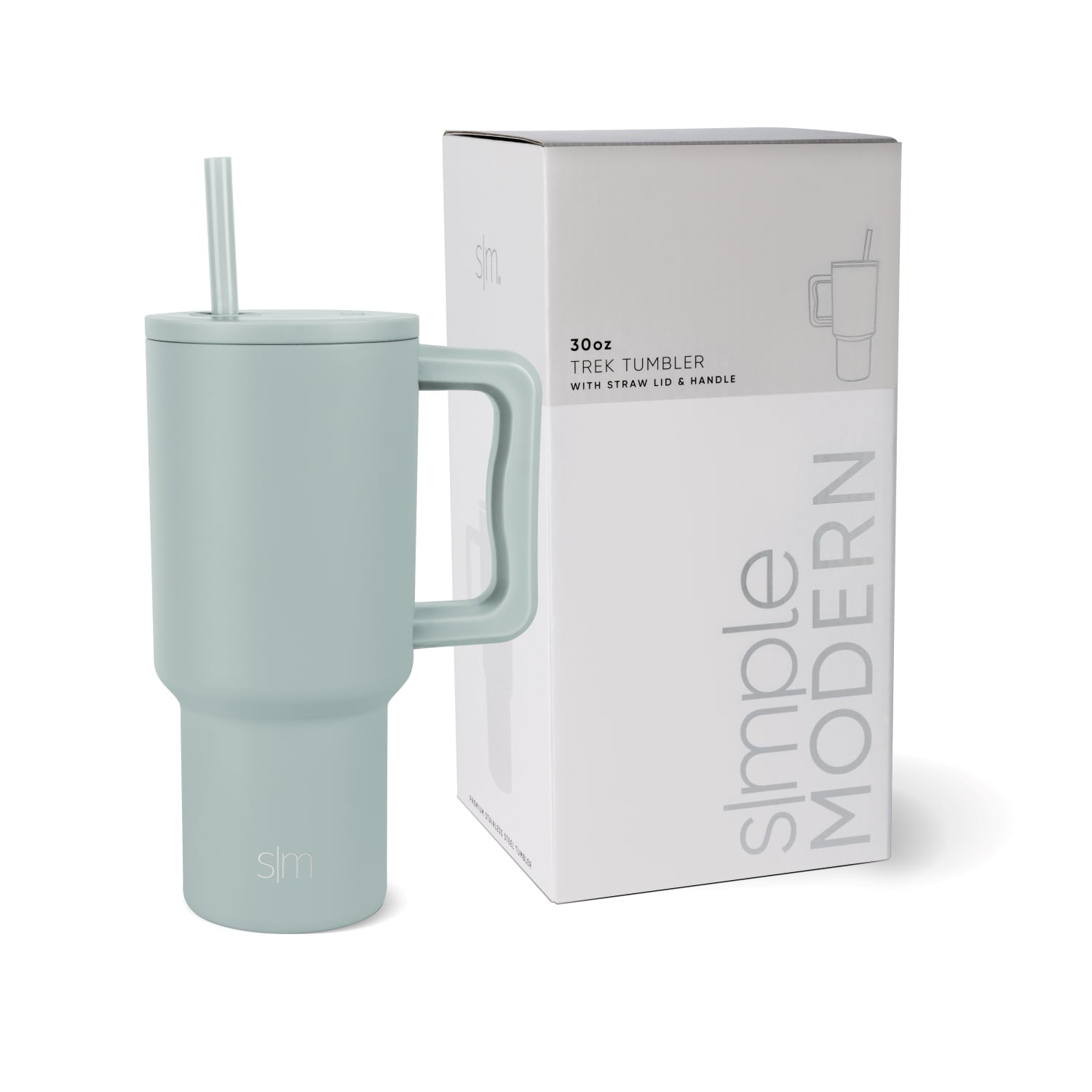Simple Modern 30 fl oz Insulated Stainless Steel Trek Tumbler with Straw Lid | Cream Leopard | CQDM